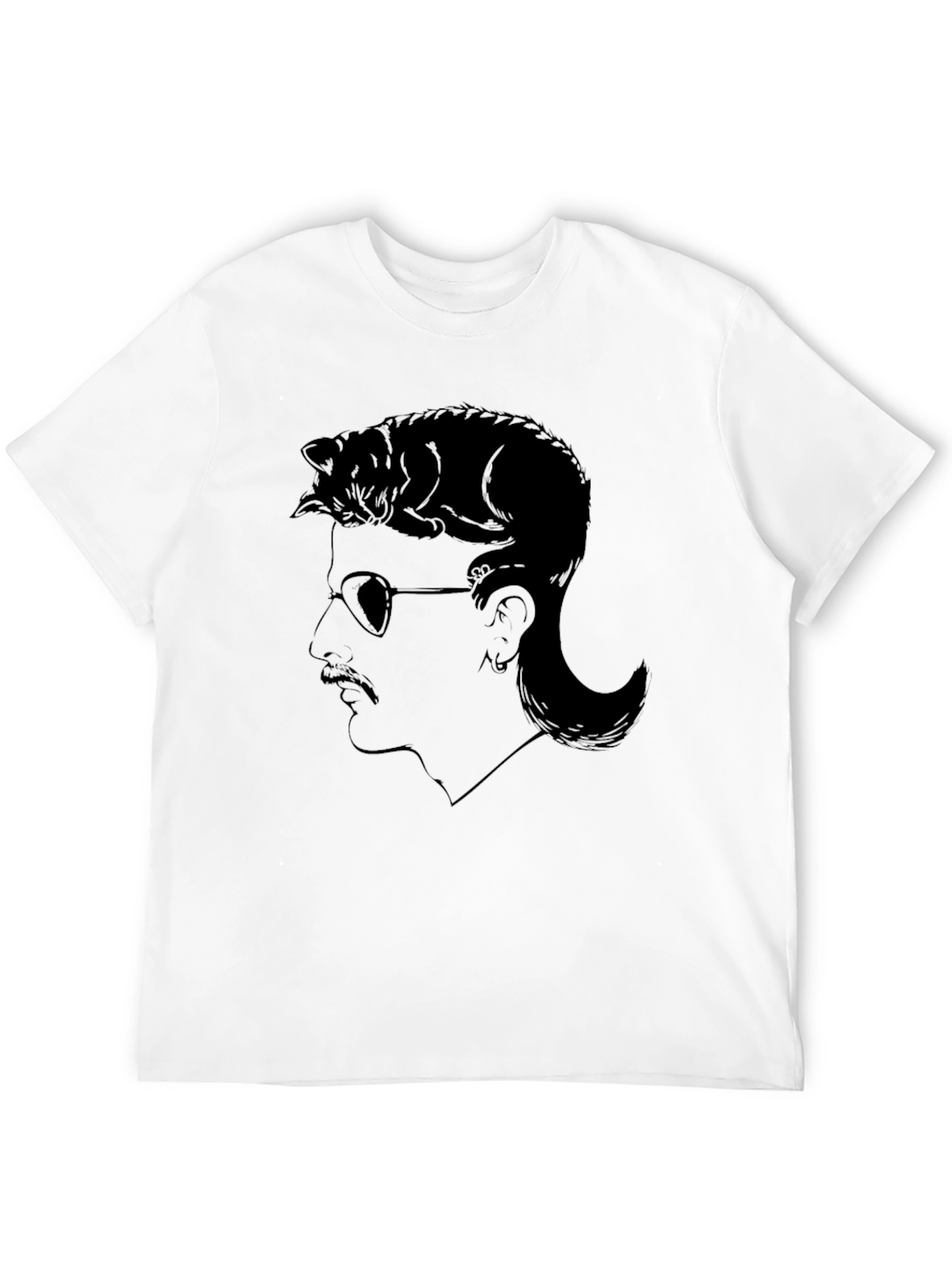 Cool Cat Mullet T-Shirt - Unique Graphic Tee