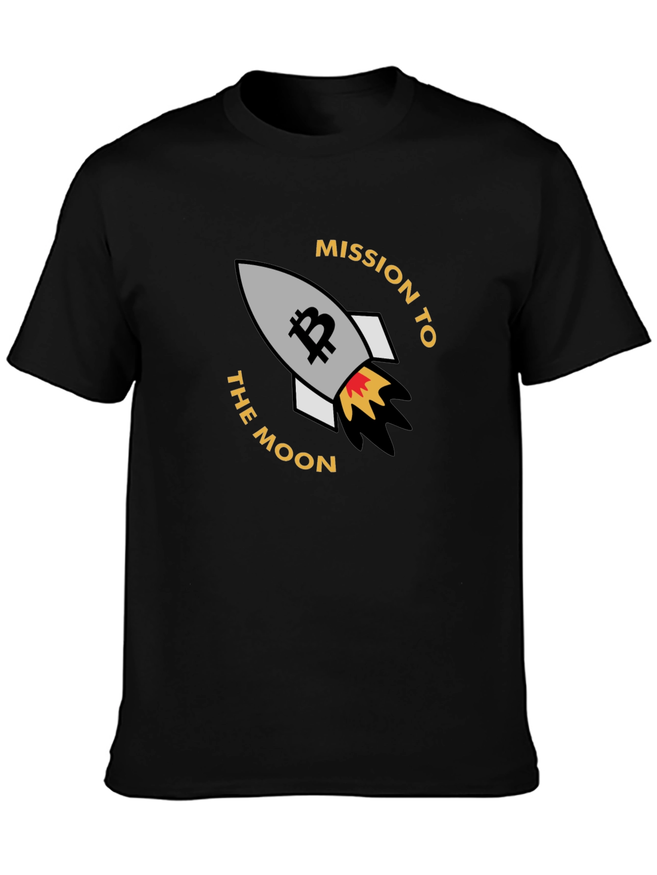 Bitcoin Mission To The Moon Black T-Shirt