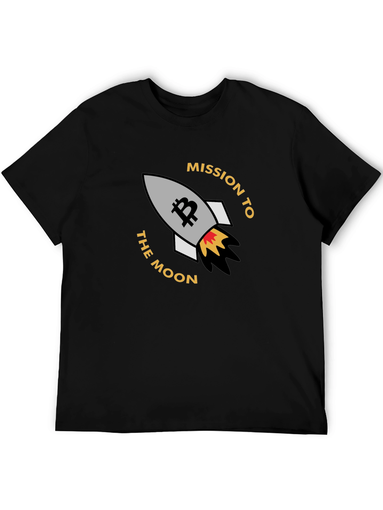 Bitcoin Mission To The Moon Black T-Shirt