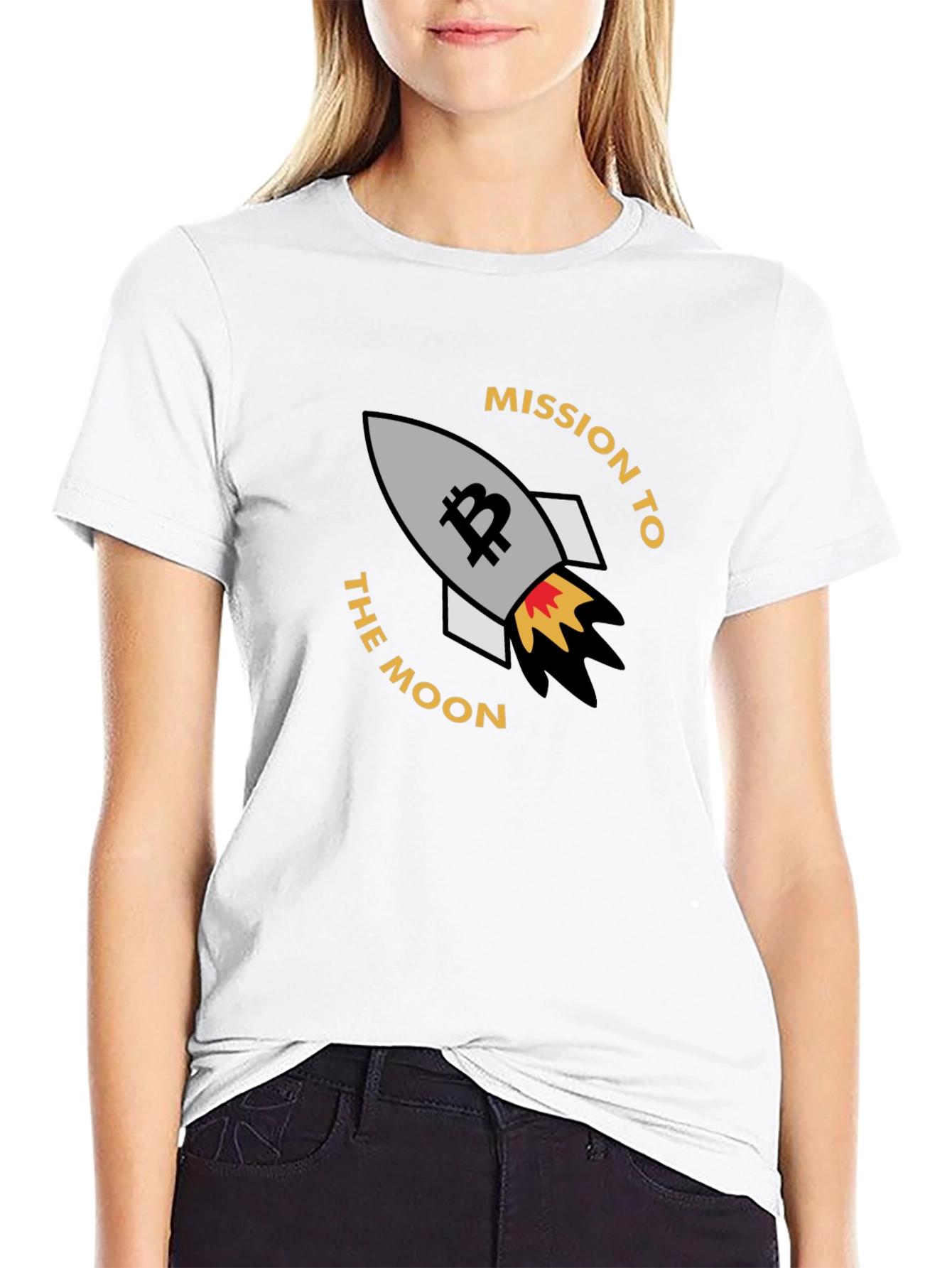 Bitcoin Mission To The Moon Black T-Shirt