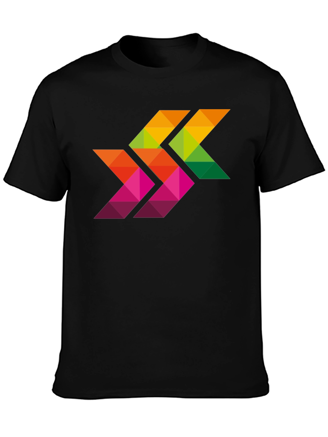 Geometric Arrows Graphic Black T-Shirt