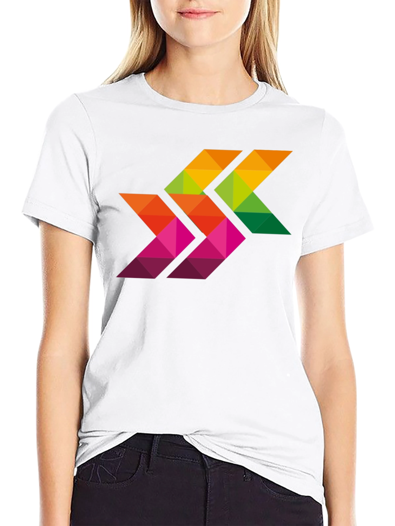Geometric Arrows Graphic Black T-Shirt