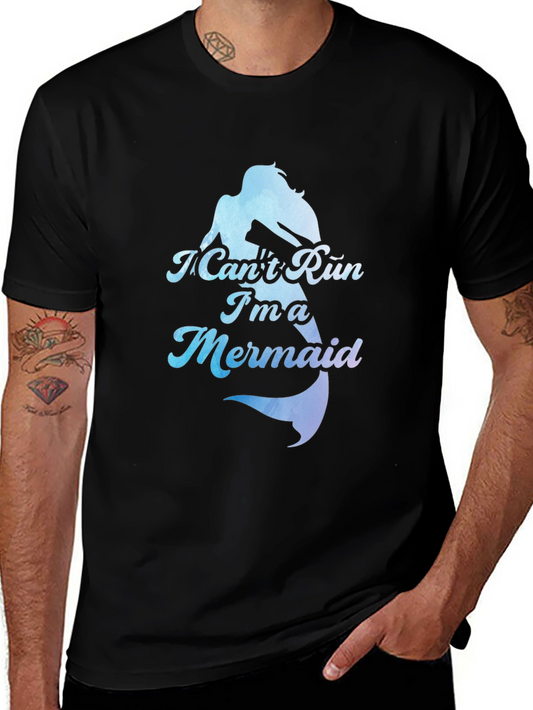 I Cant Run Im A Mermaid Black T-Shirt