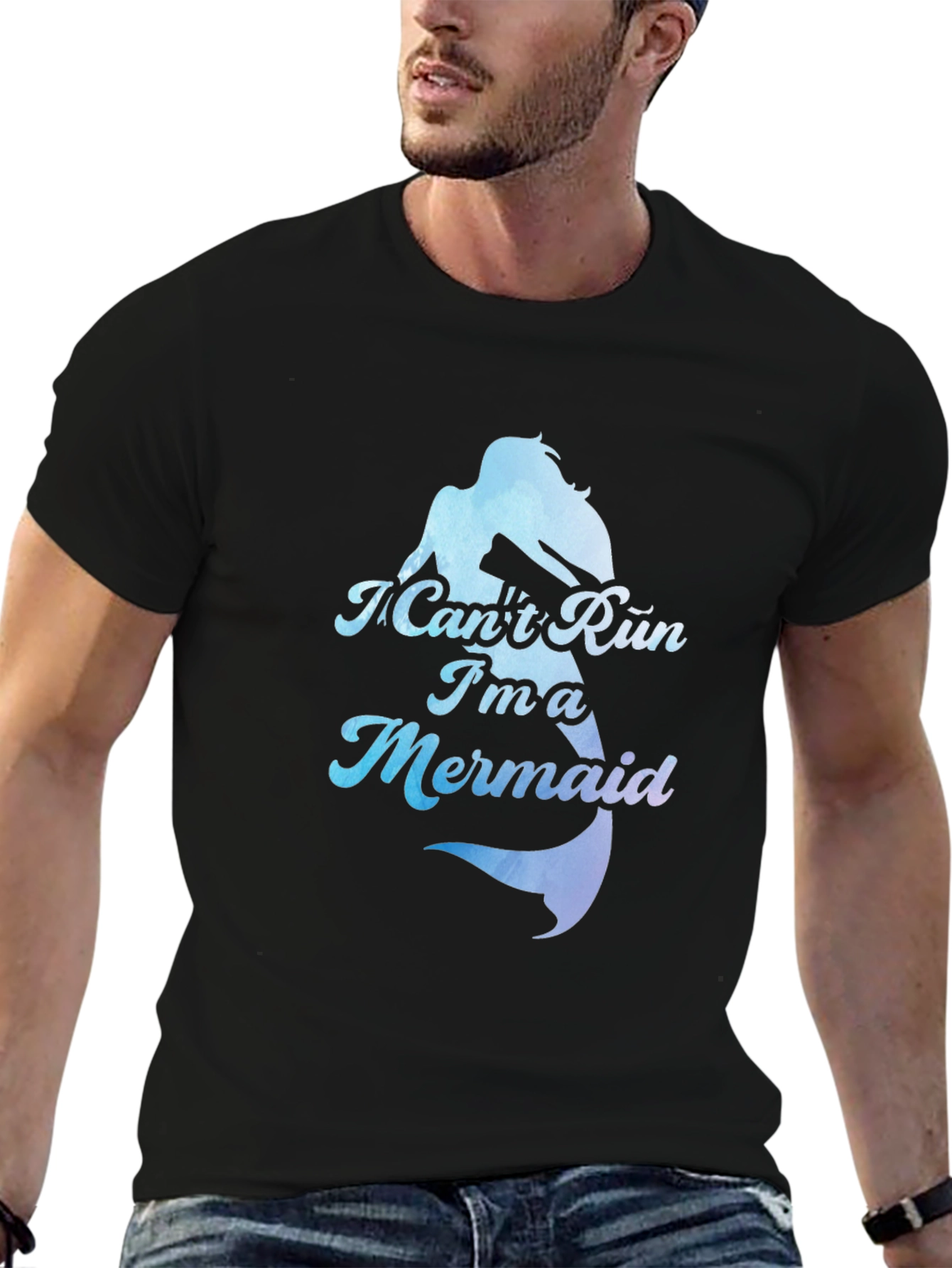 I Cant Run Im A Mermaid Black T-Shirt