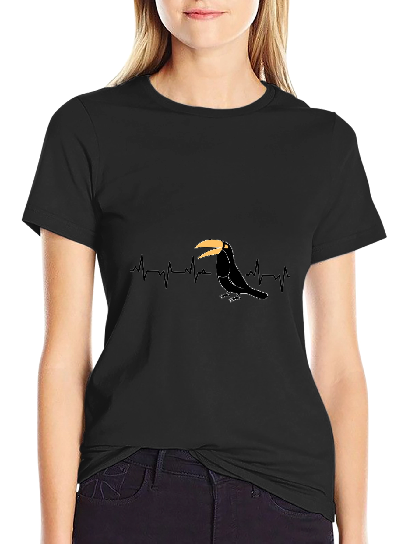Toucan Heartbeat T-Shirt - Black