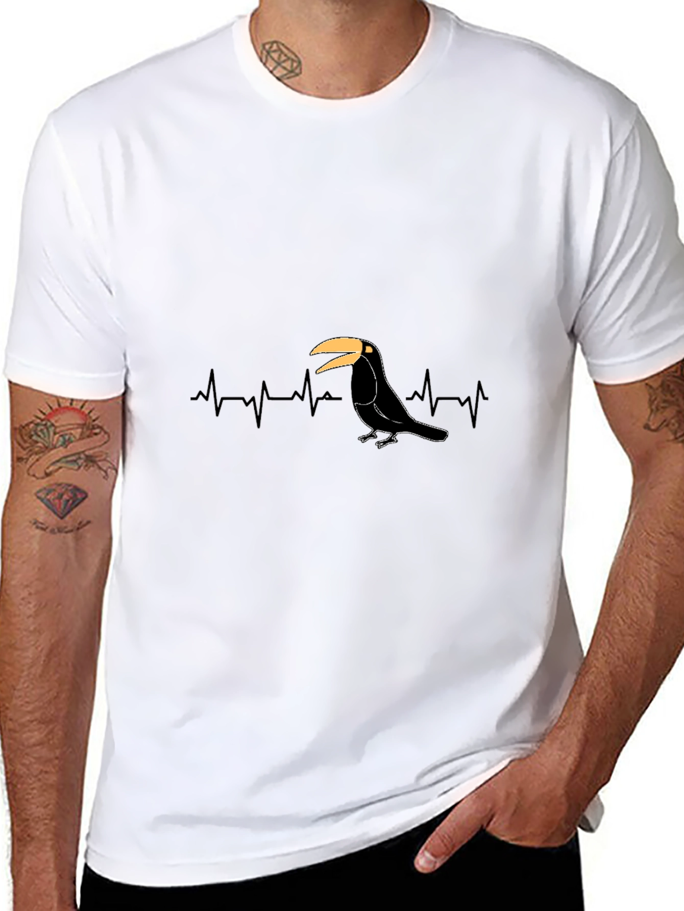 Toucan Heartbeat T-Shirt - Black