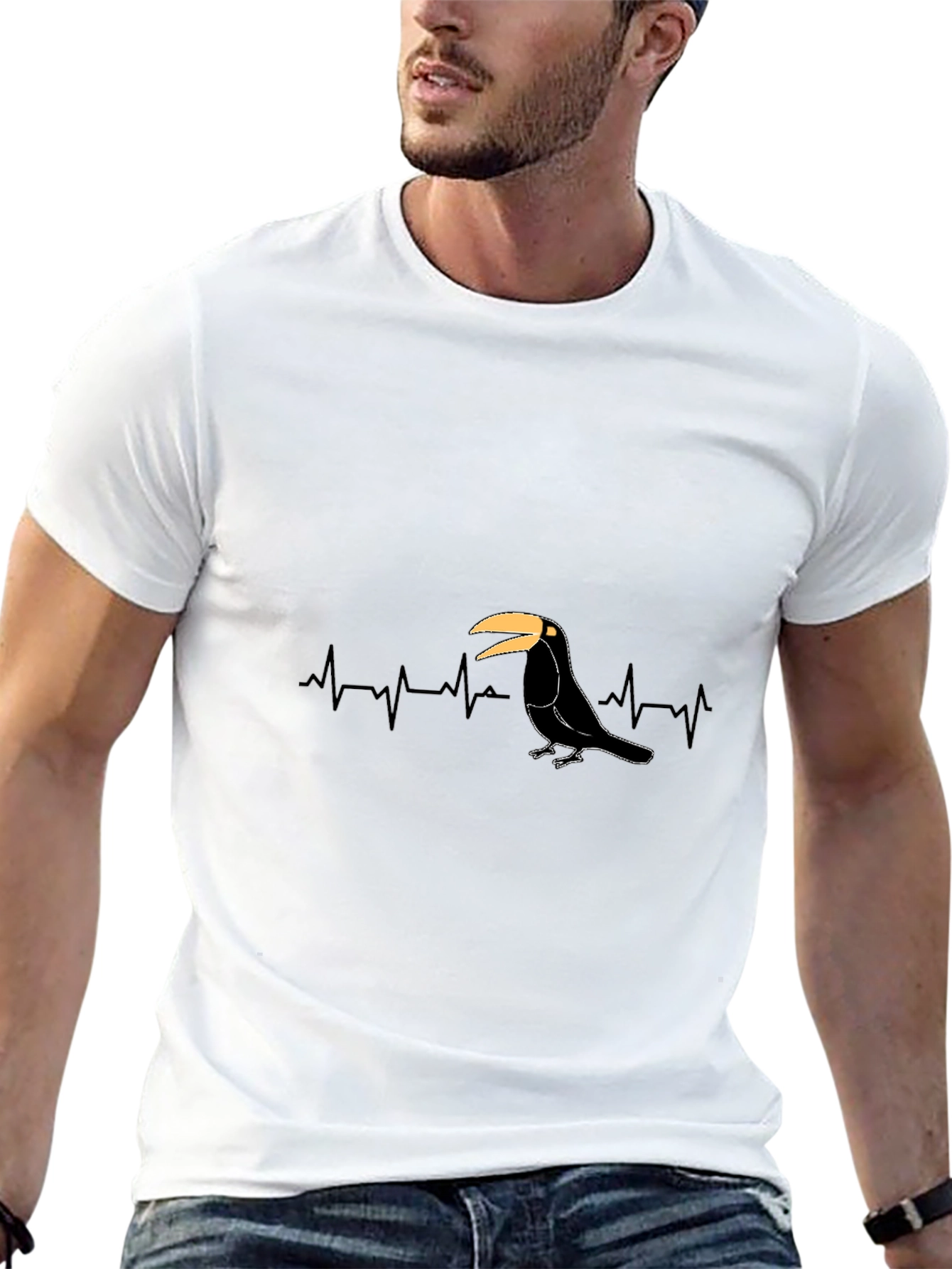 Toucan Heartbeat T-Shirt - Black