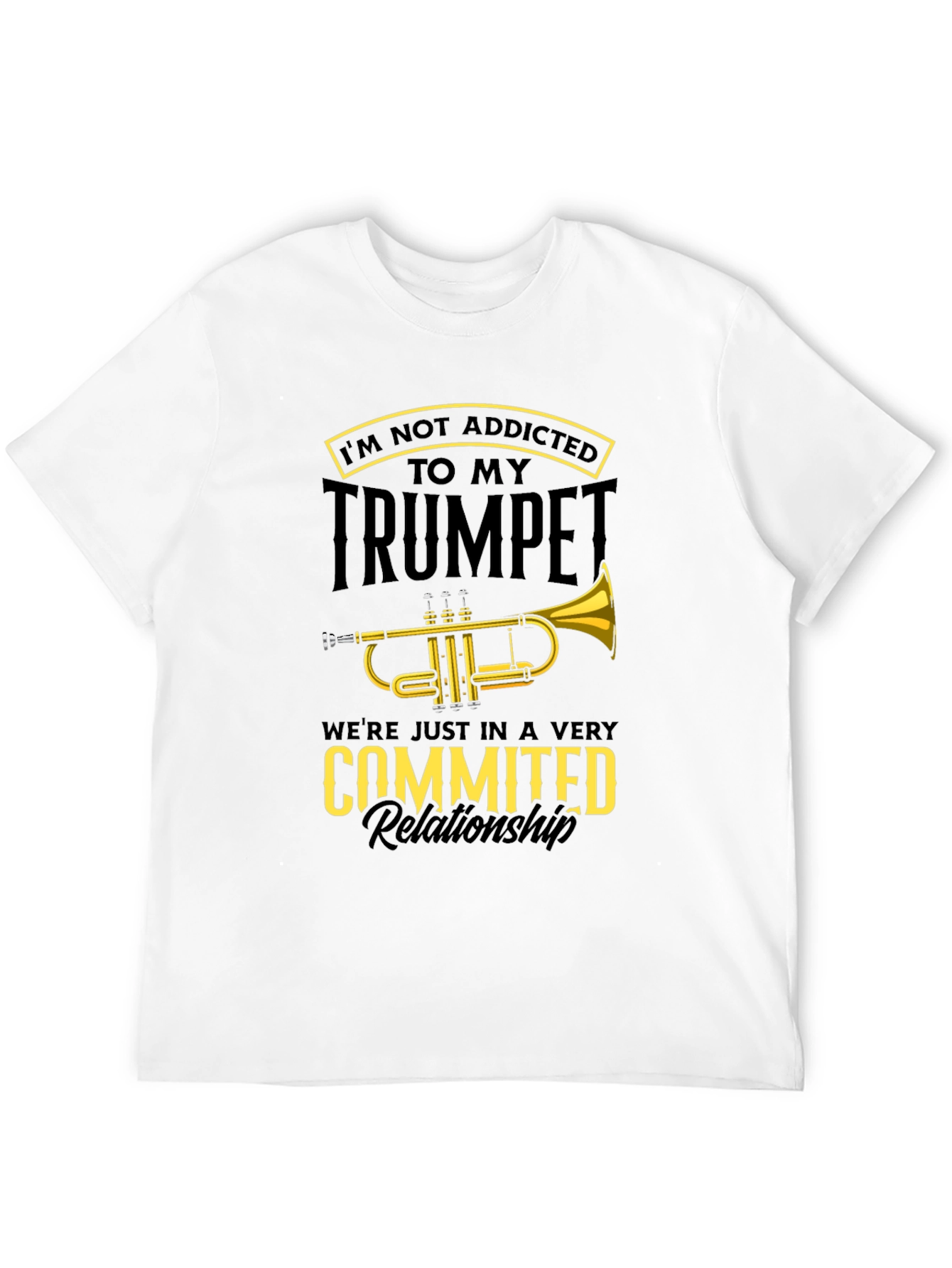 Trumpet Player Black T-Shirt Funny Music Lover Gift