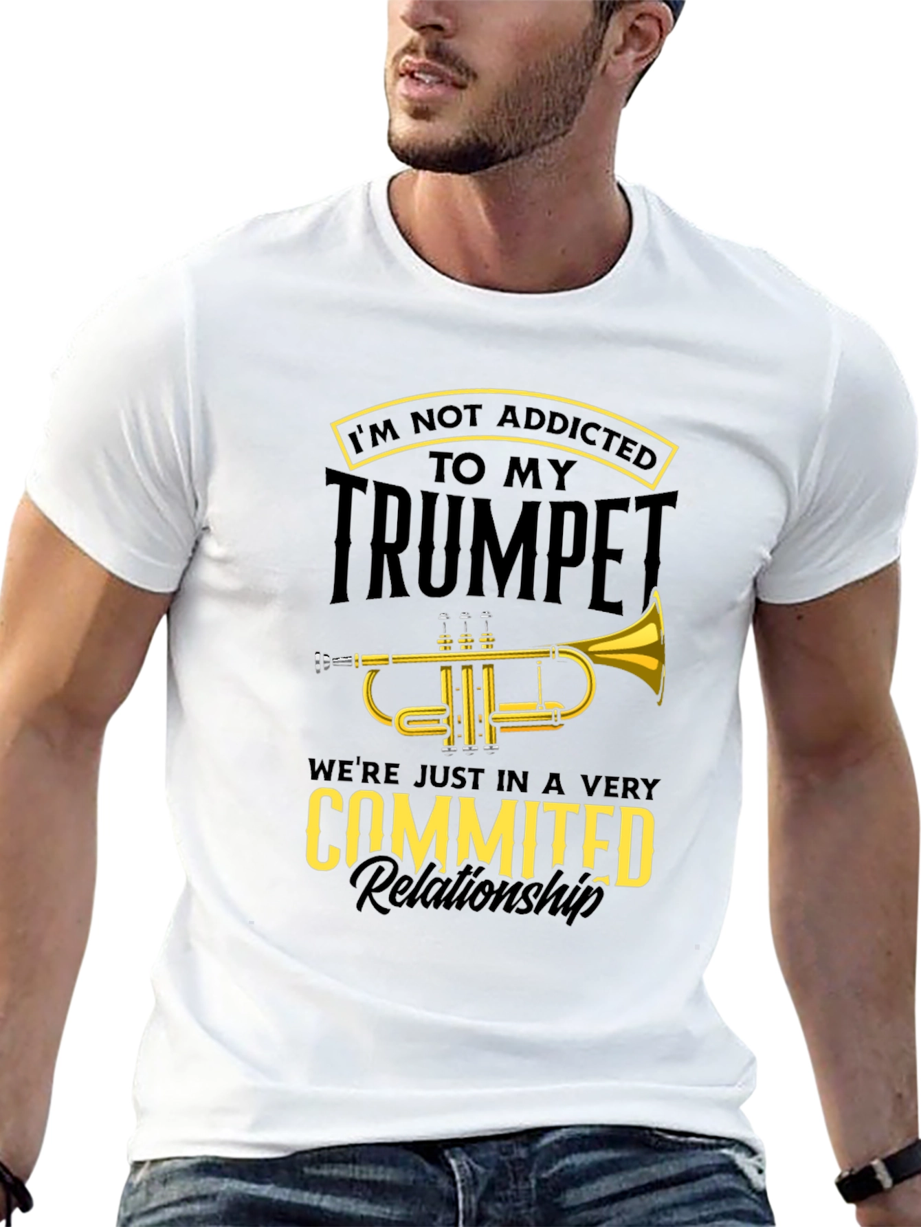 Trumpet Player Black T-Shirt Funny Music Lover Gift