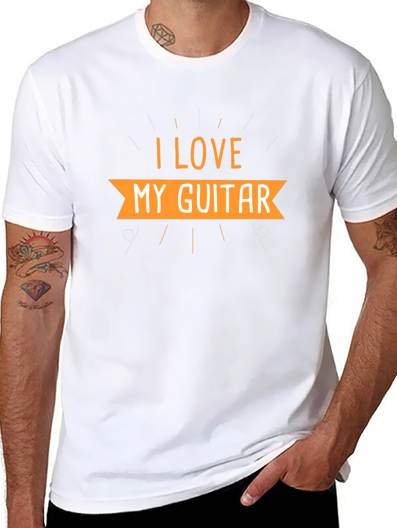 I Love My Guitar Black T-Shirt