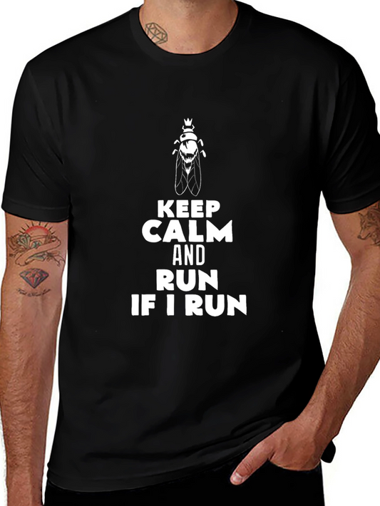 Keep Calm and Run If I Run Black T-Shirt