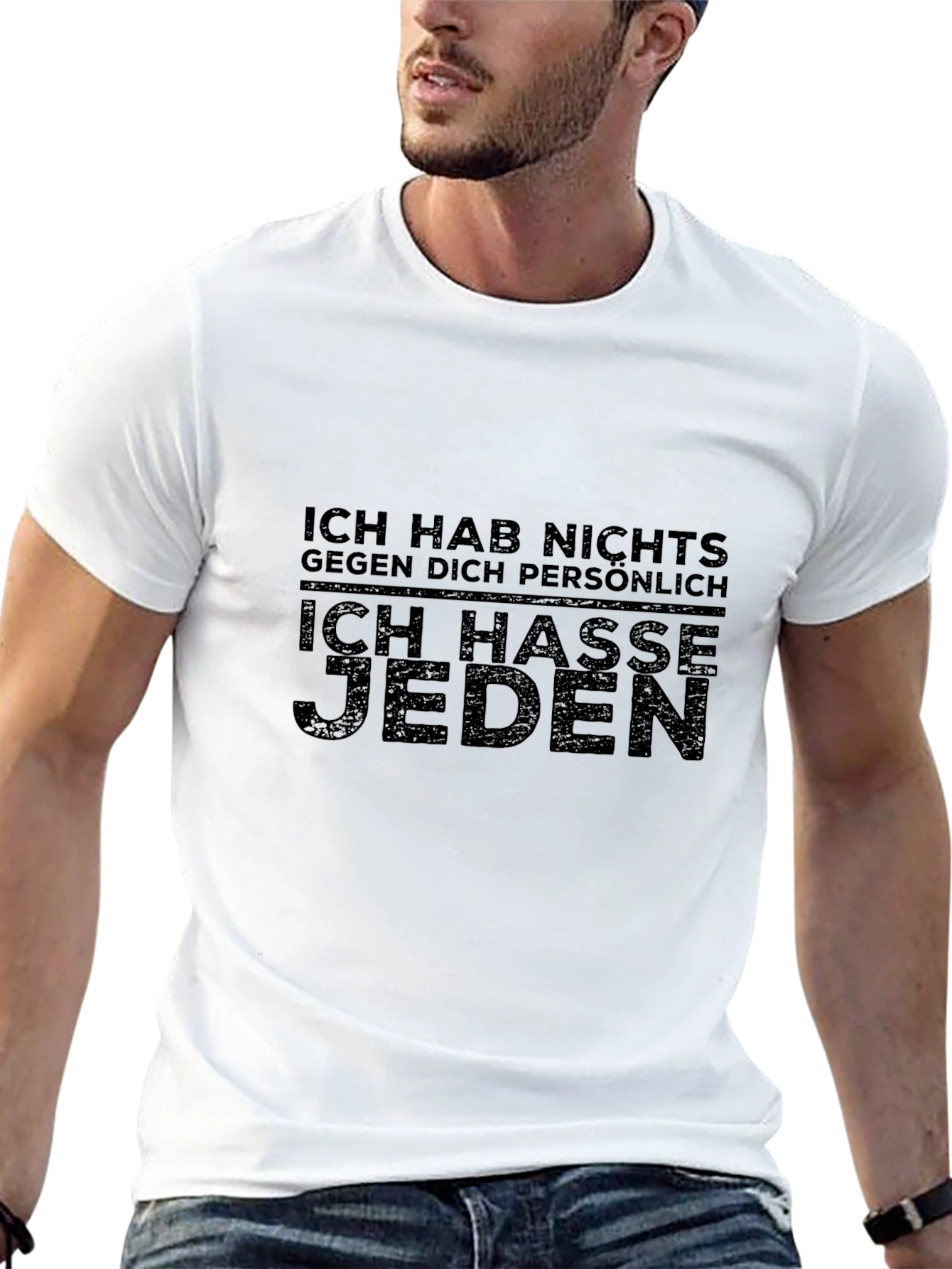 Ich Hasse Jeden Black Graphic Tee