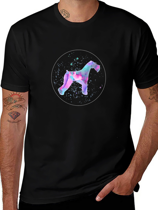 Watercolor Schnauzer Graphic Tee - Unisex Black T-Shirt