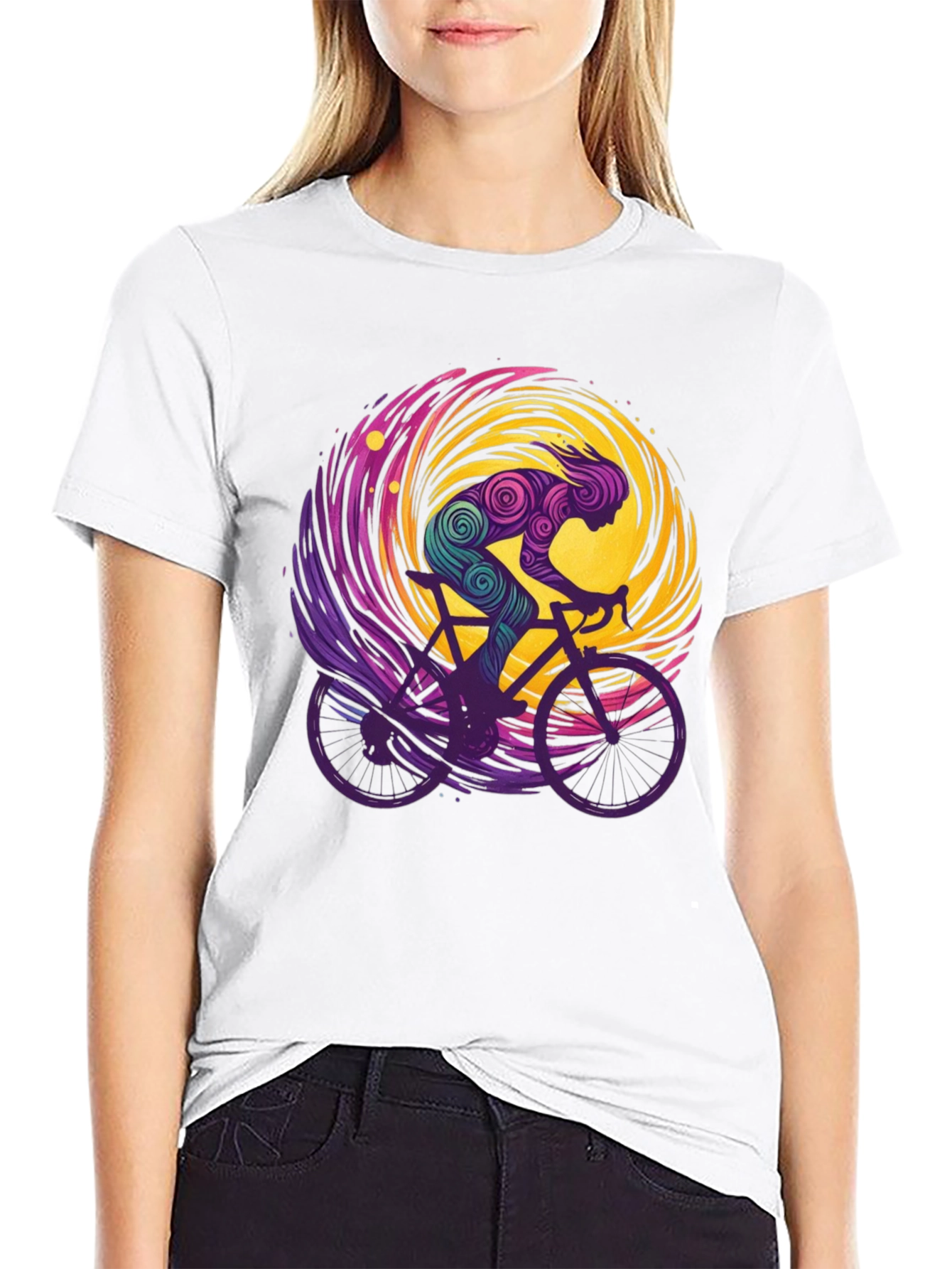 Cosmic Cyclist Tee - Unique Graphic Design