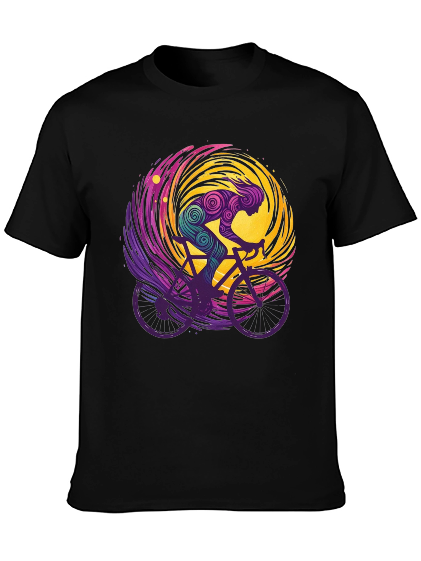Cosmic Cyclist Tee - Unique Graphic Design
