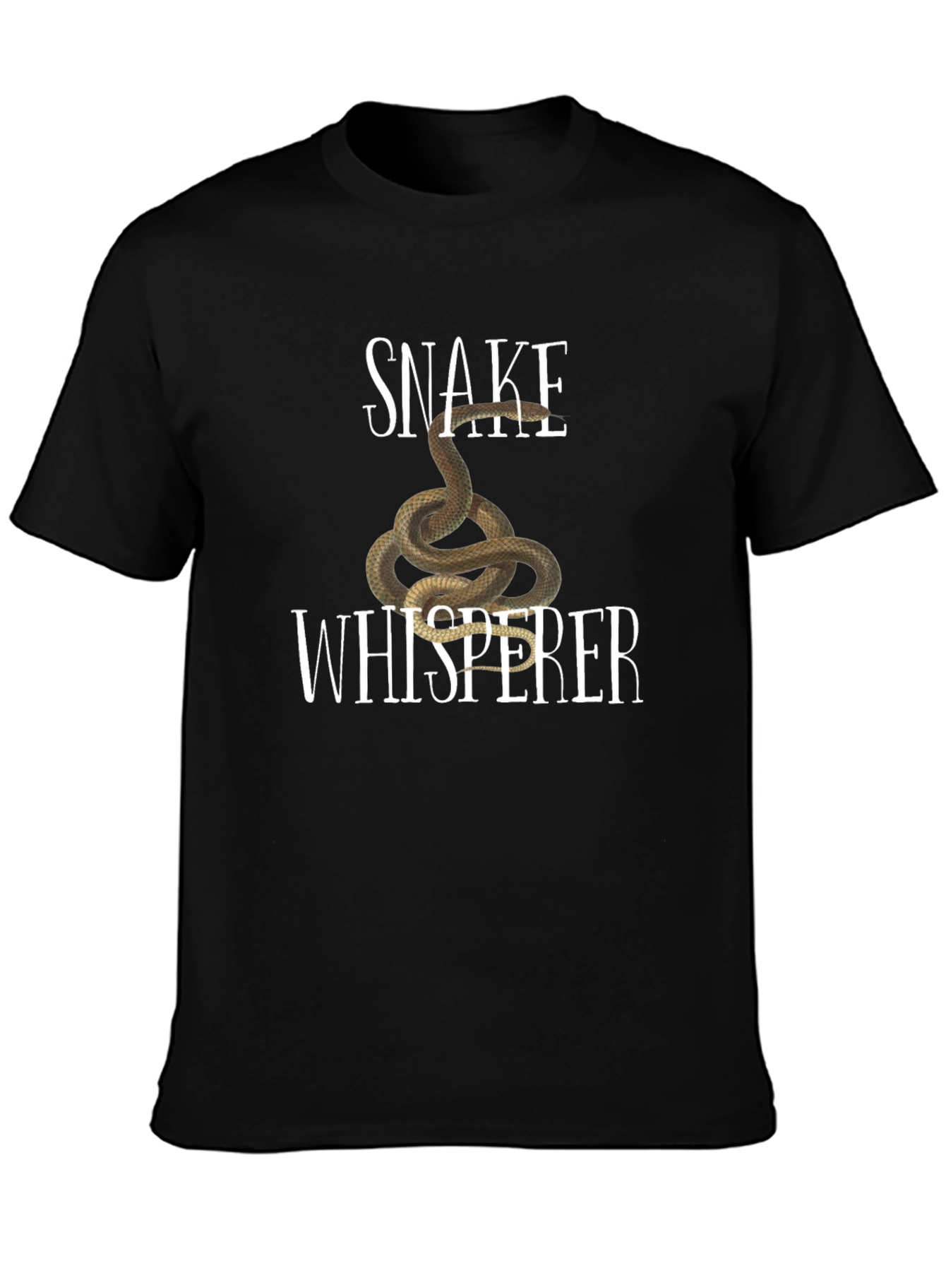 Snake Whisperer Graphic Tee - Black Cotton T-Shirt
