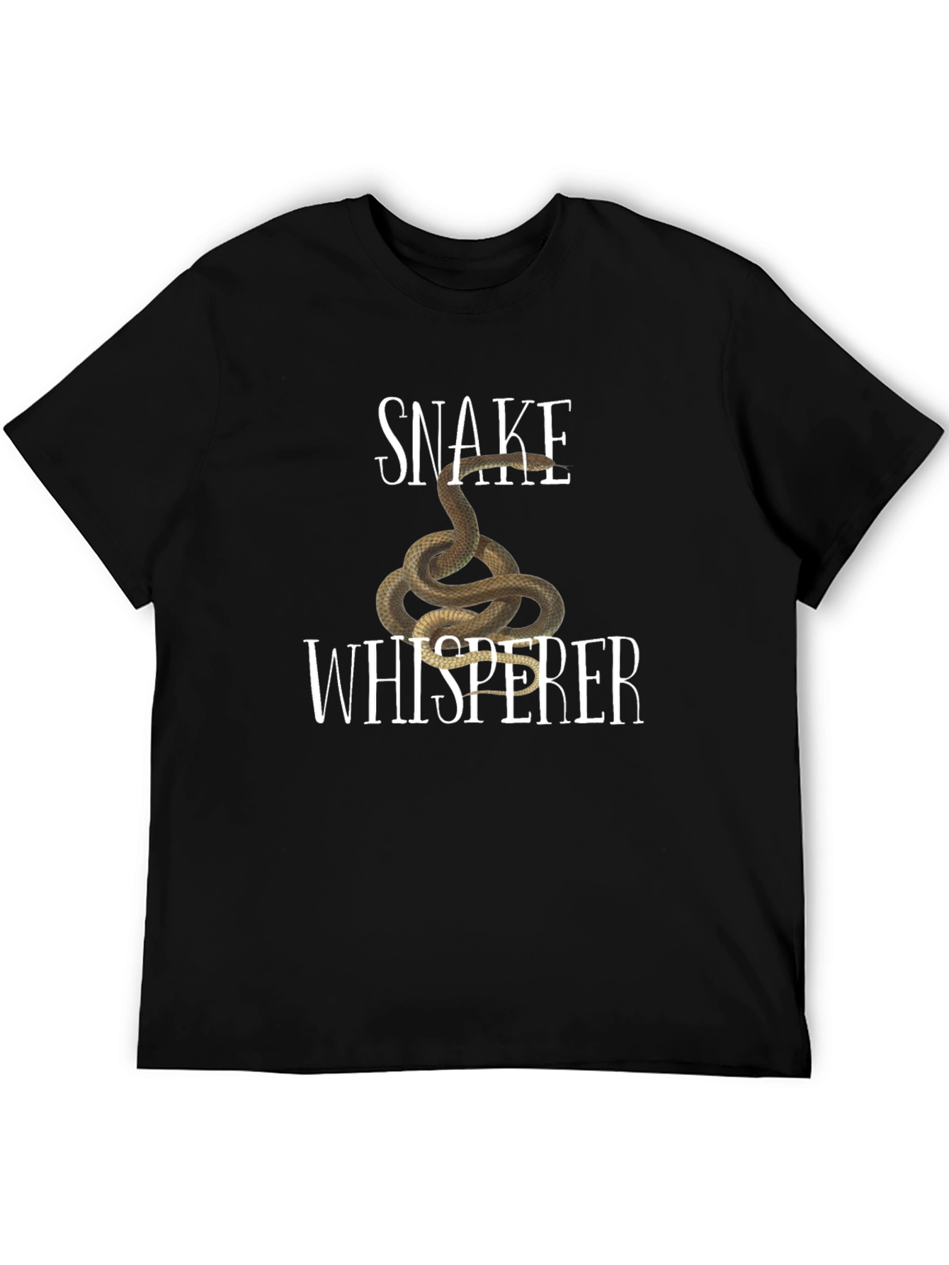 Snake Whisperer Graphic Tee - Black Cotton T-Shirt