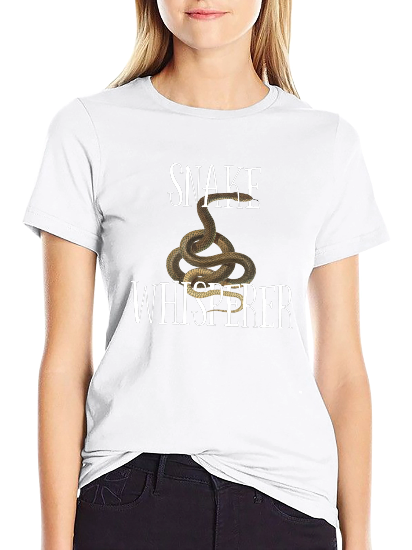 Snake Whisperer Graphic Tee - Black Cotton T-Shirt