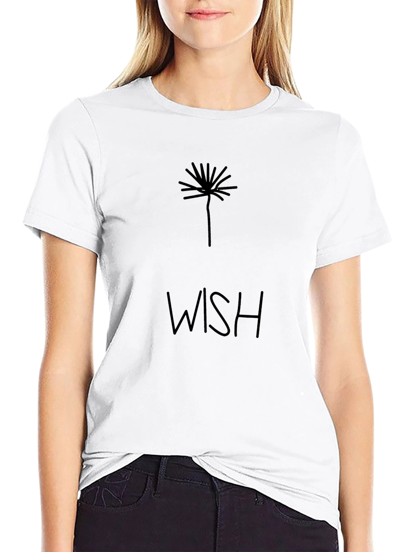 Wish Dandelion Graphic Tee - Classic Black