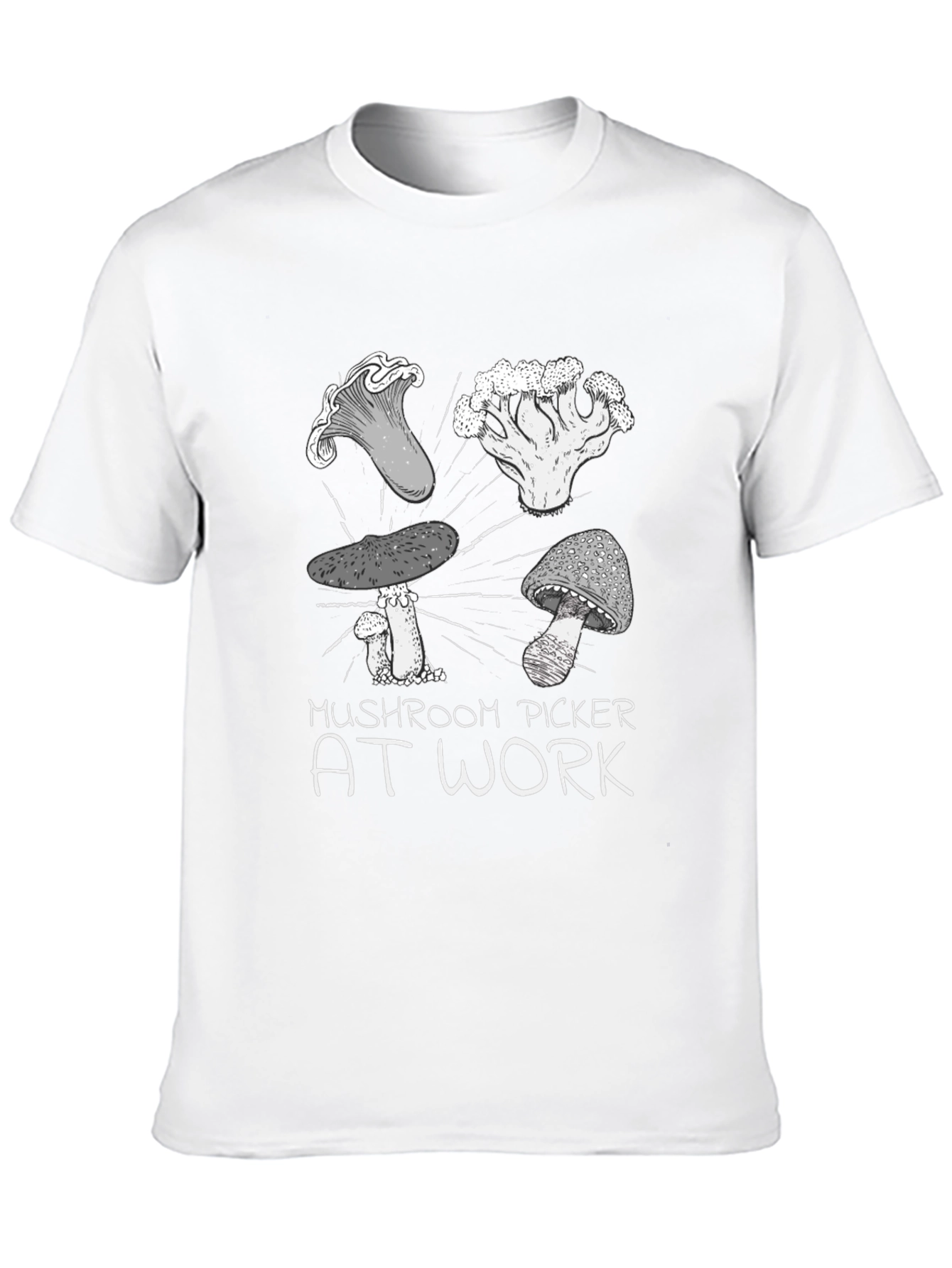 Mushroom Picker at Work Graphic Tee