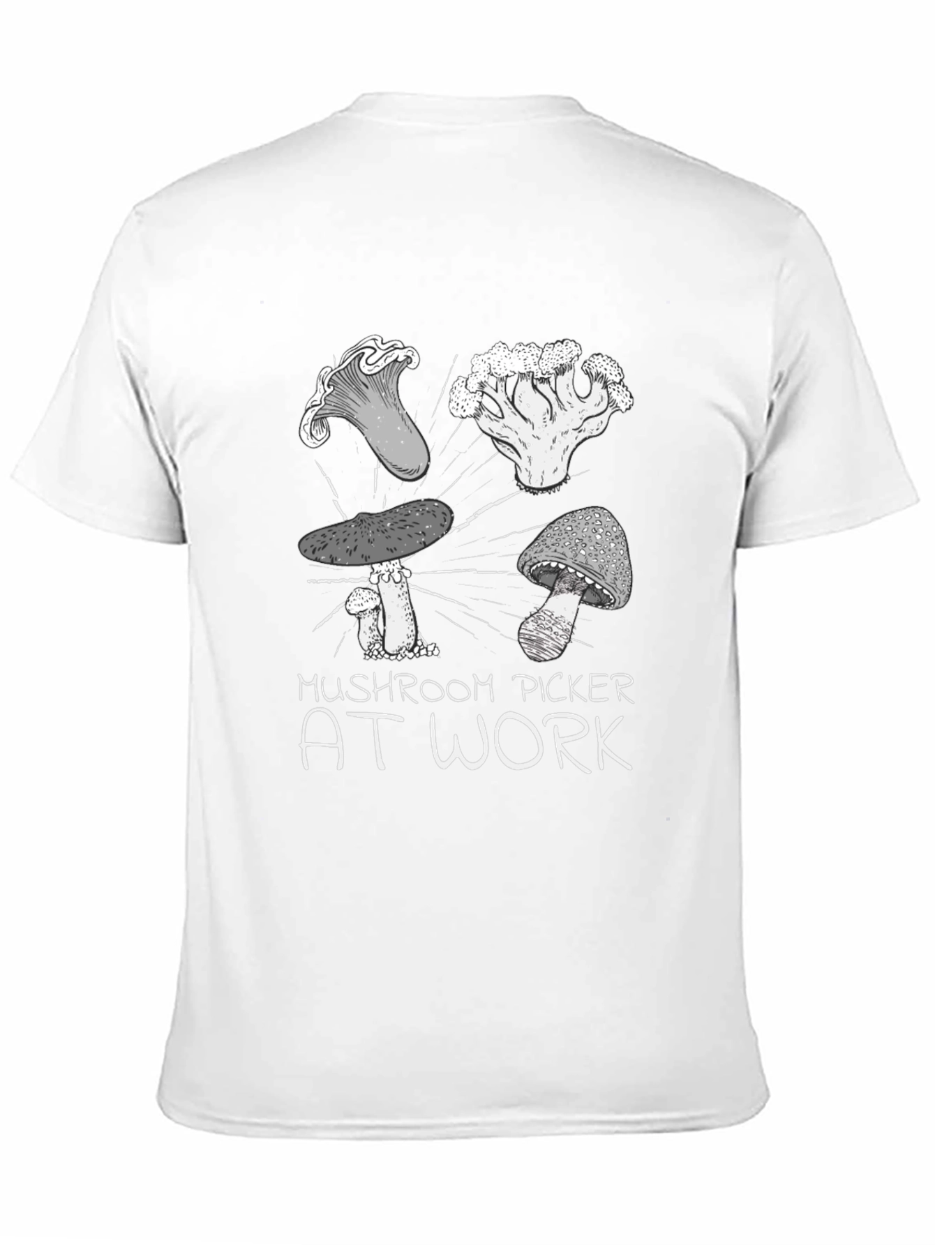 Mushroom Picker at Work Graphic Tee