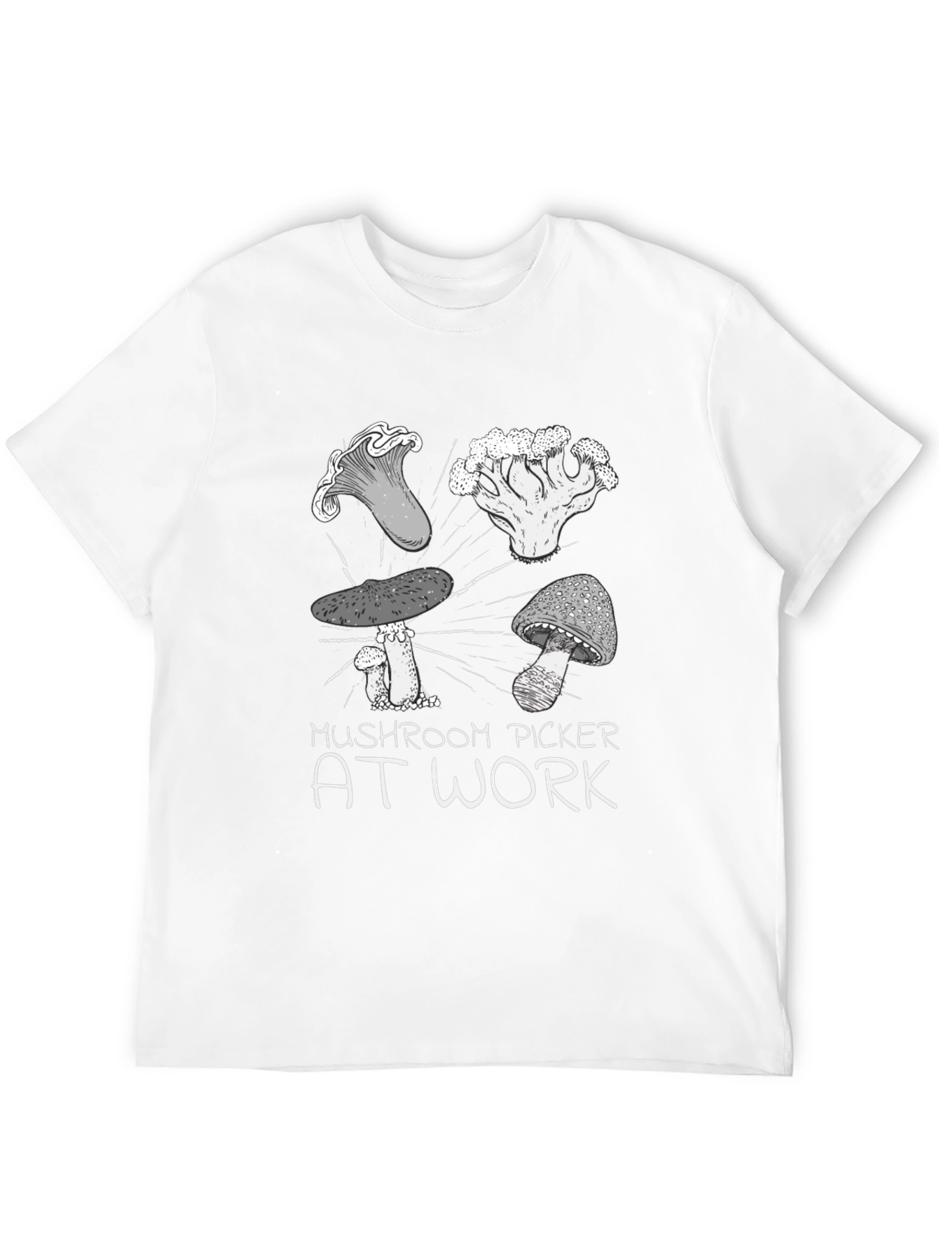 Mushroom Picker at Work Graphic Tee
