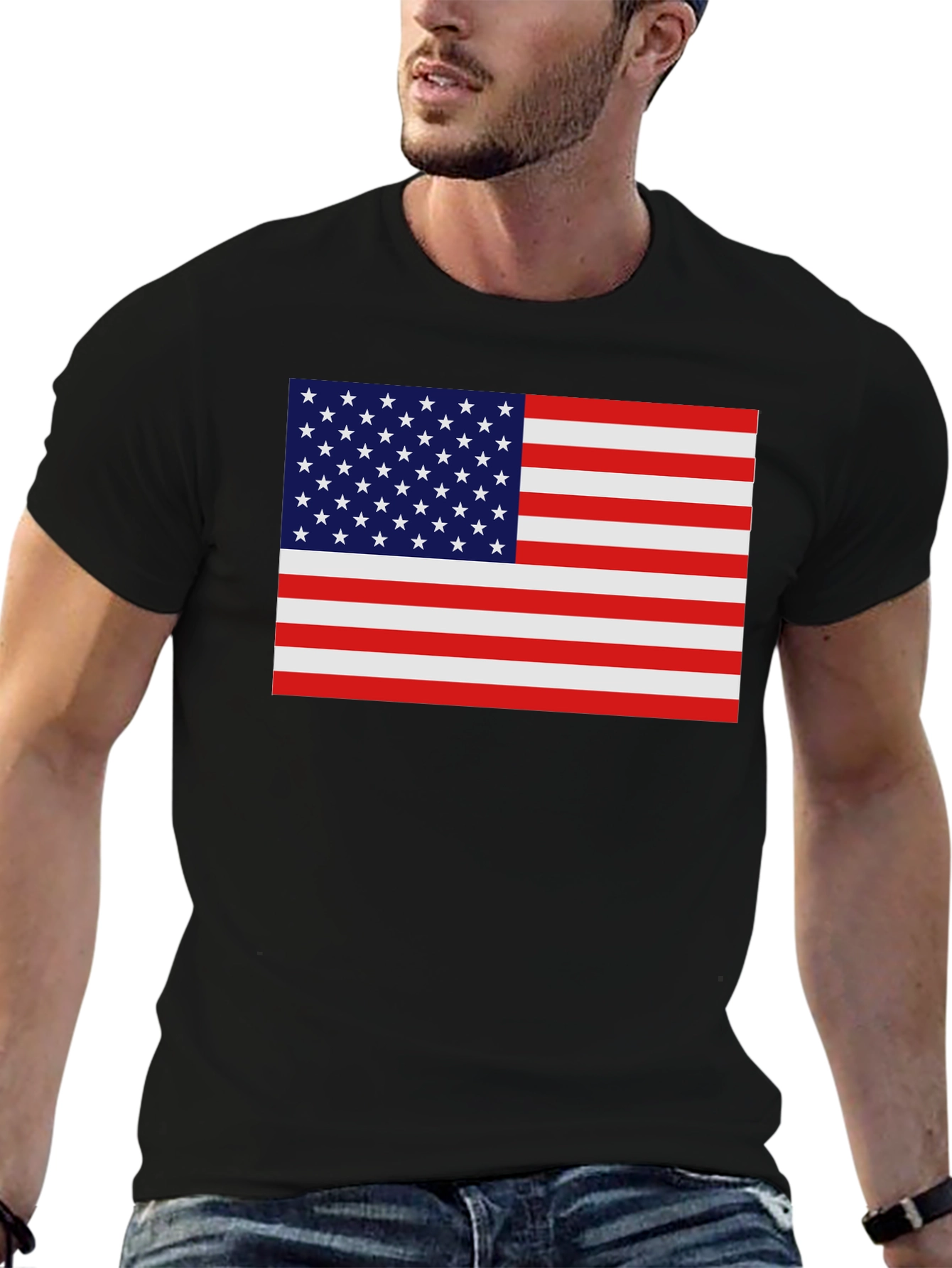 USA Flag Graphic Print T-Shirt
