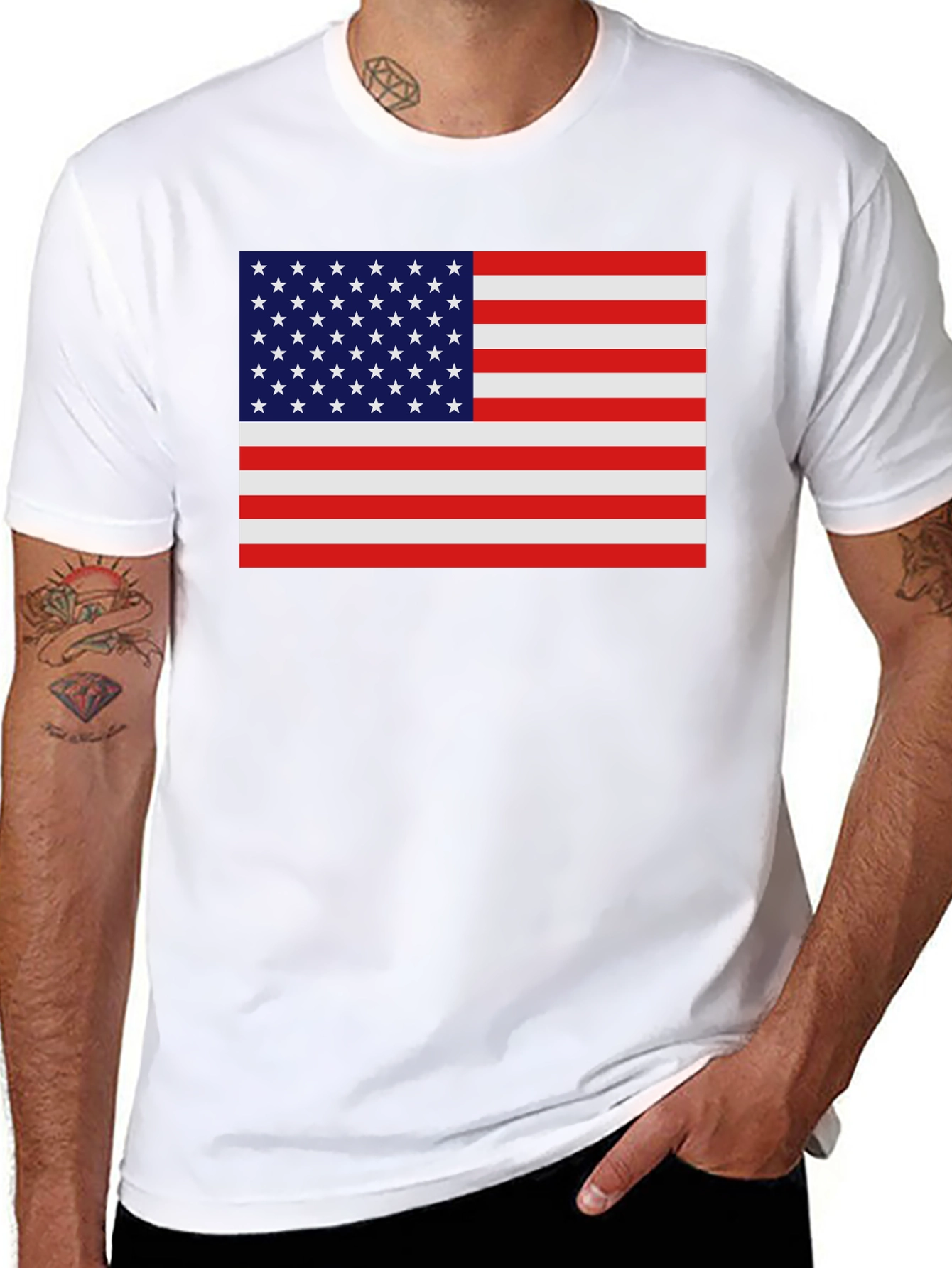 USA Flag Graphic Print T-Shirt