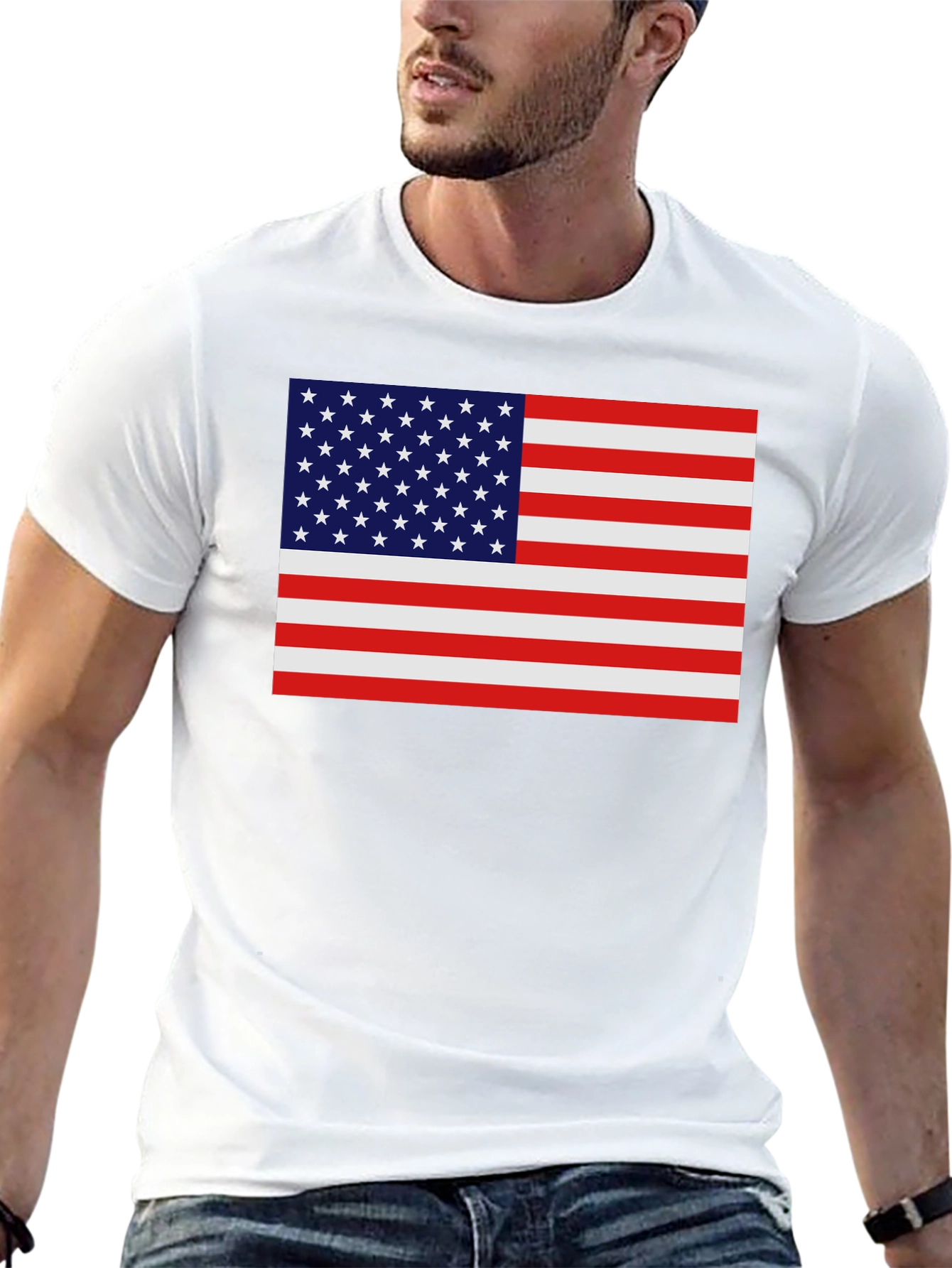 USA Flag Graphic Print T-Shirt