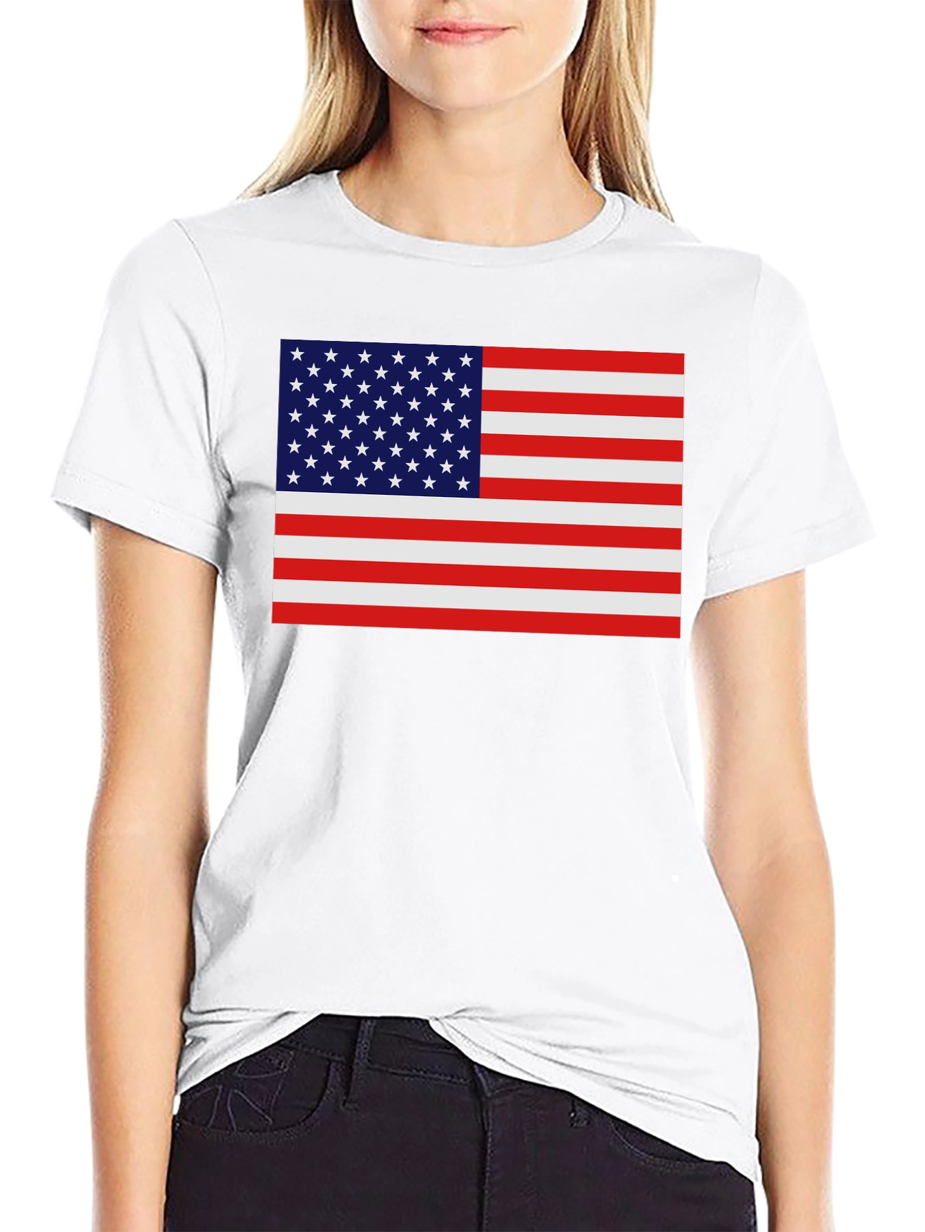 USA Flag Graphic Print T-Shirt