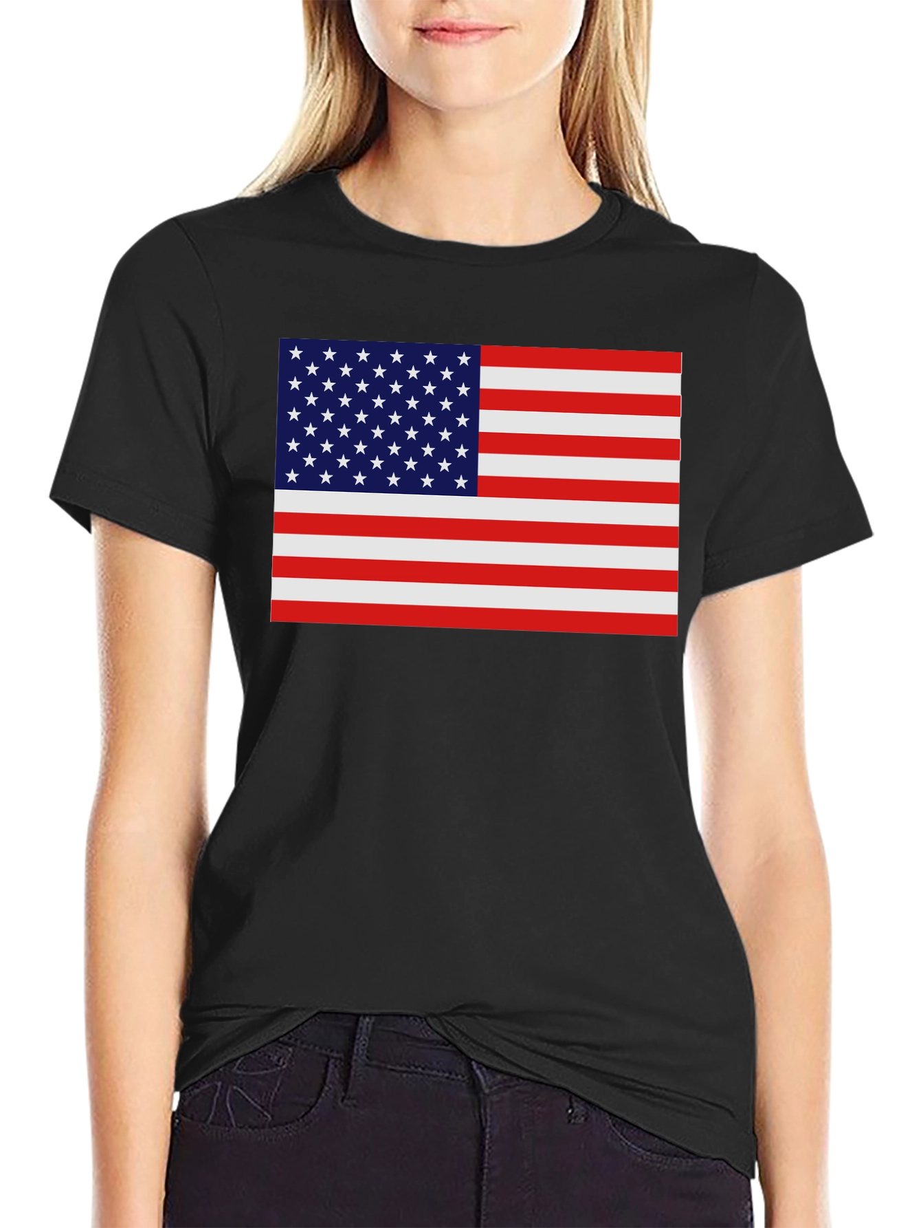 USA Flag Graphic Print T-Shirt