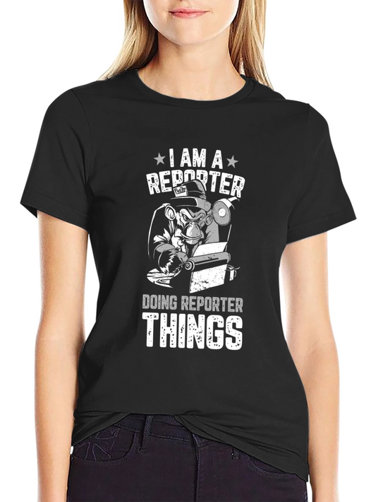 I AM A REPORTER T-Shirt Monkey Reporter Design
