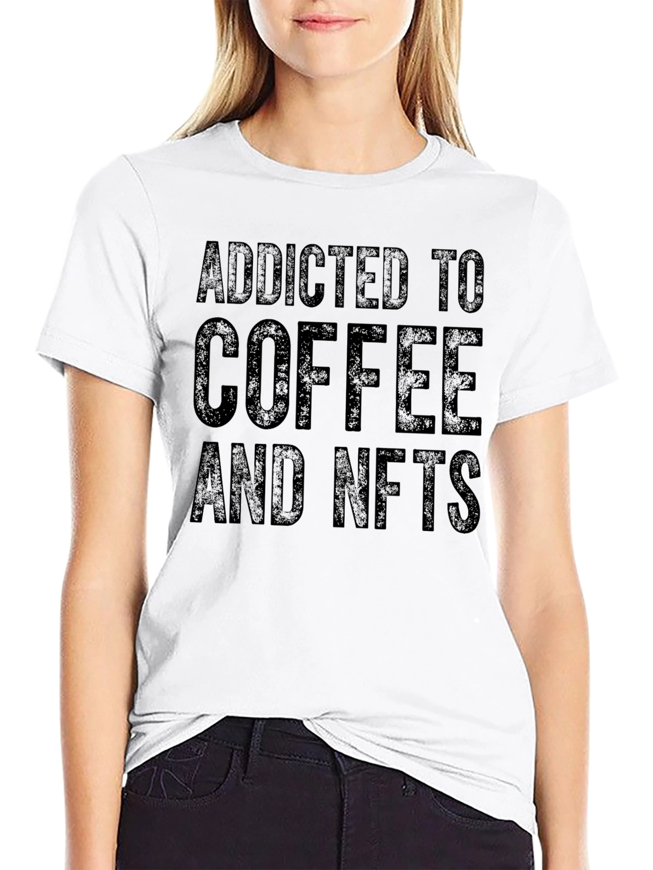 Addicted to Coffee & NFTs Black Tee