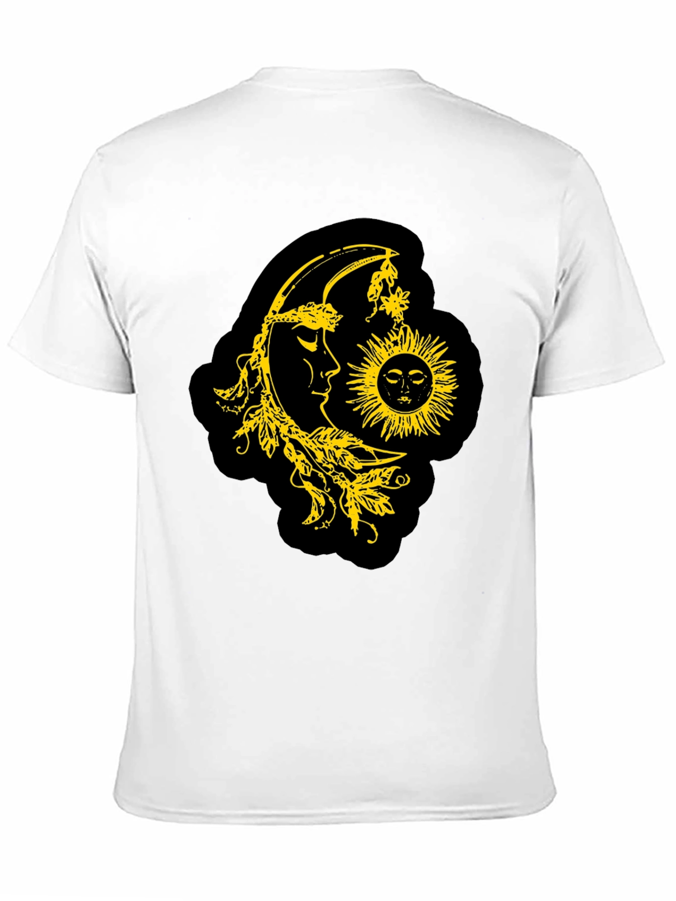 Celestial Sun & Moon Graphic T-Shirt - Black