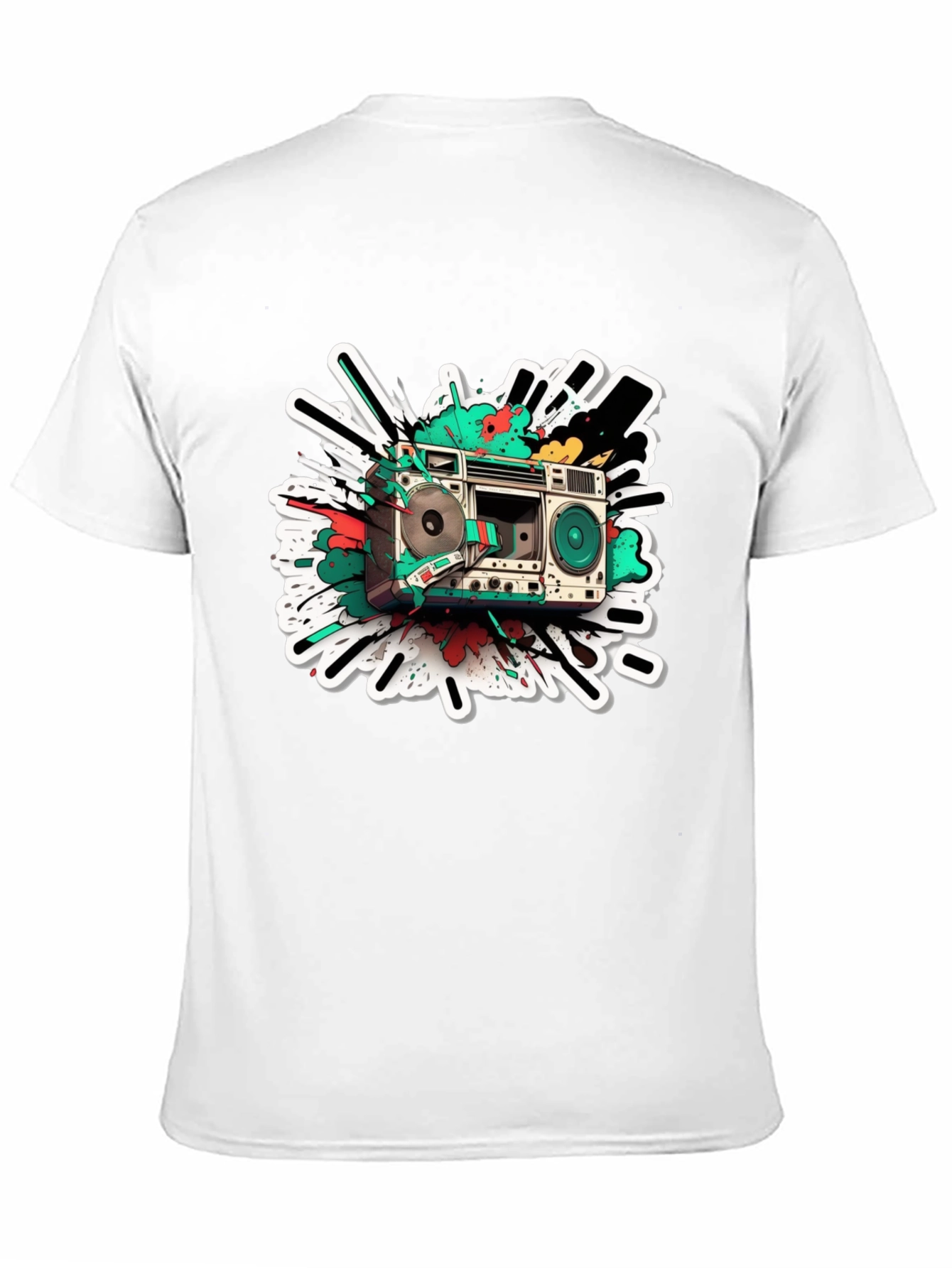 Retro Boombox Graphic Tee - Classic Style