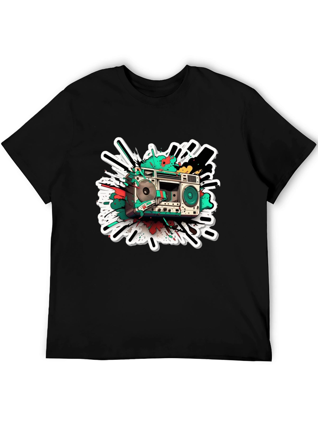 Retro Boombox Graphic Tee - Classic Style