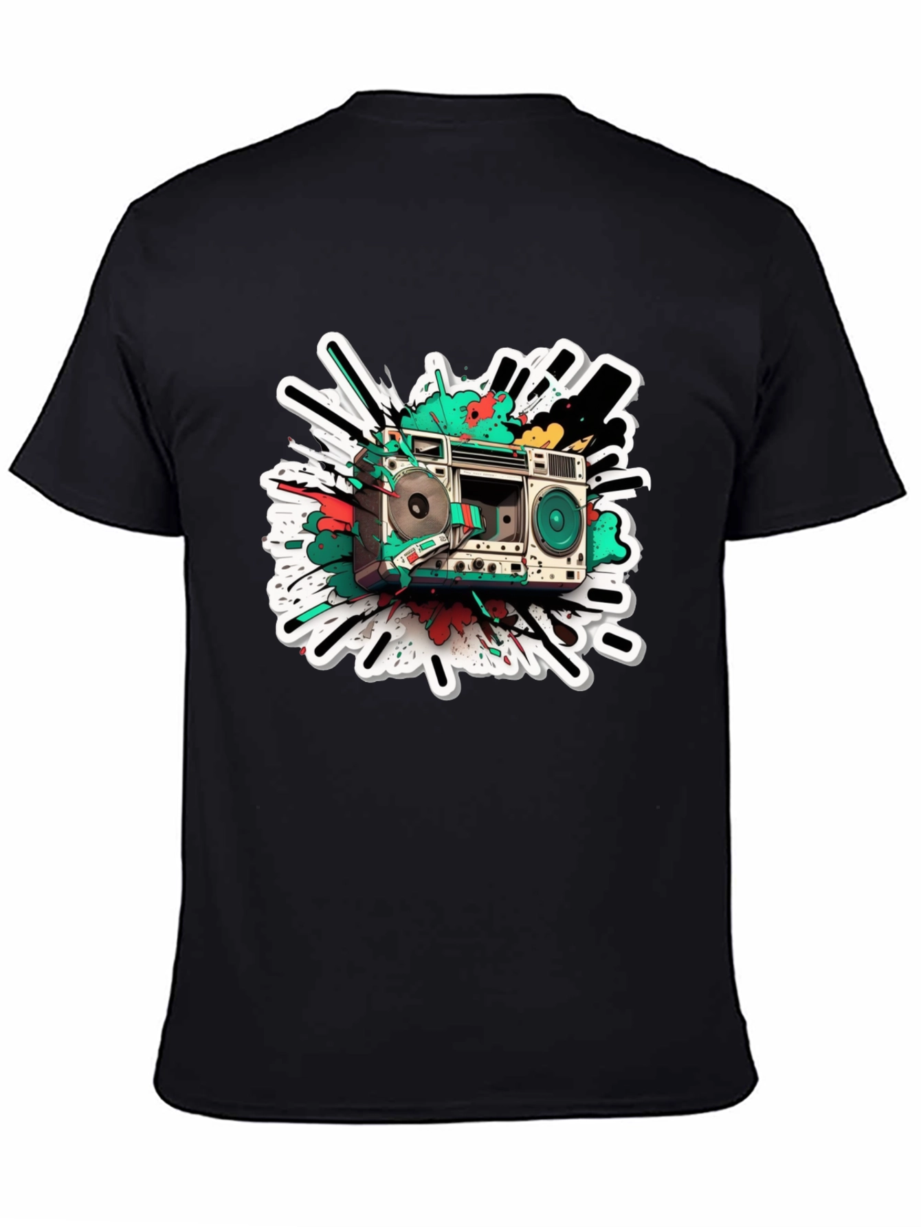 Retro Boombox Graphic Tee - Classic Style