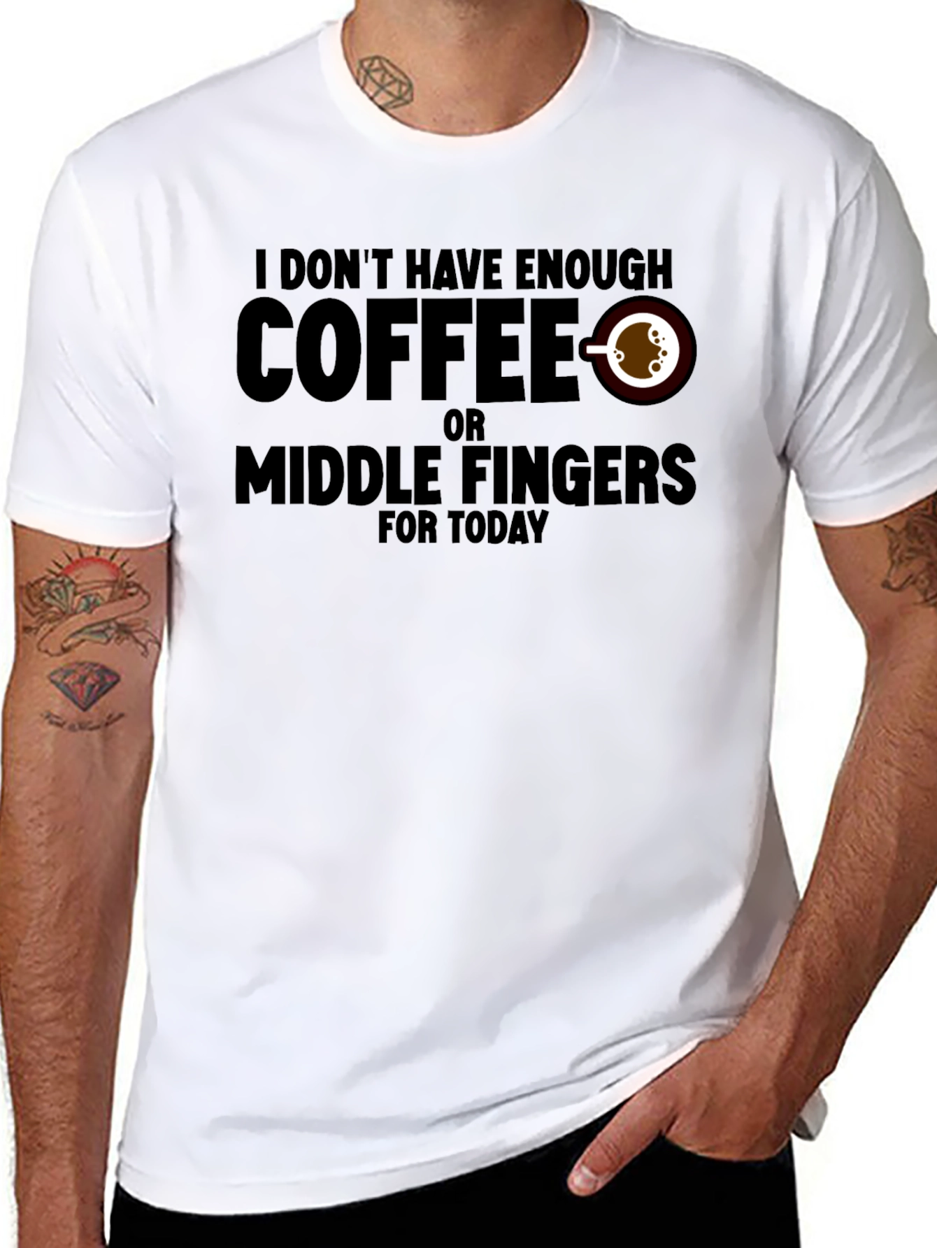 Coffee and Middle Fingers Graphic T-Shirt
