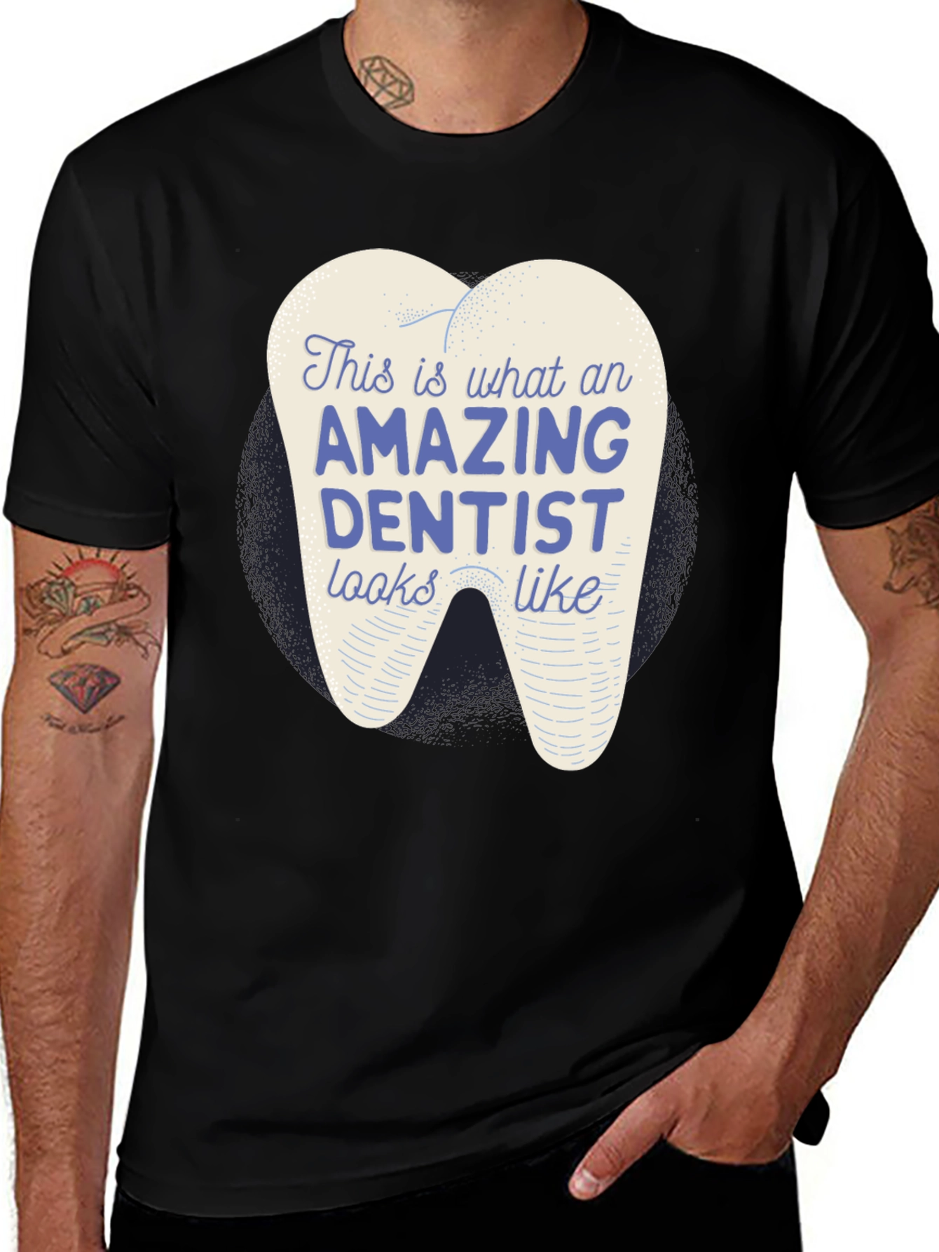 Amazing Dentist Graphic T-Shirt - Black Cotton Tee