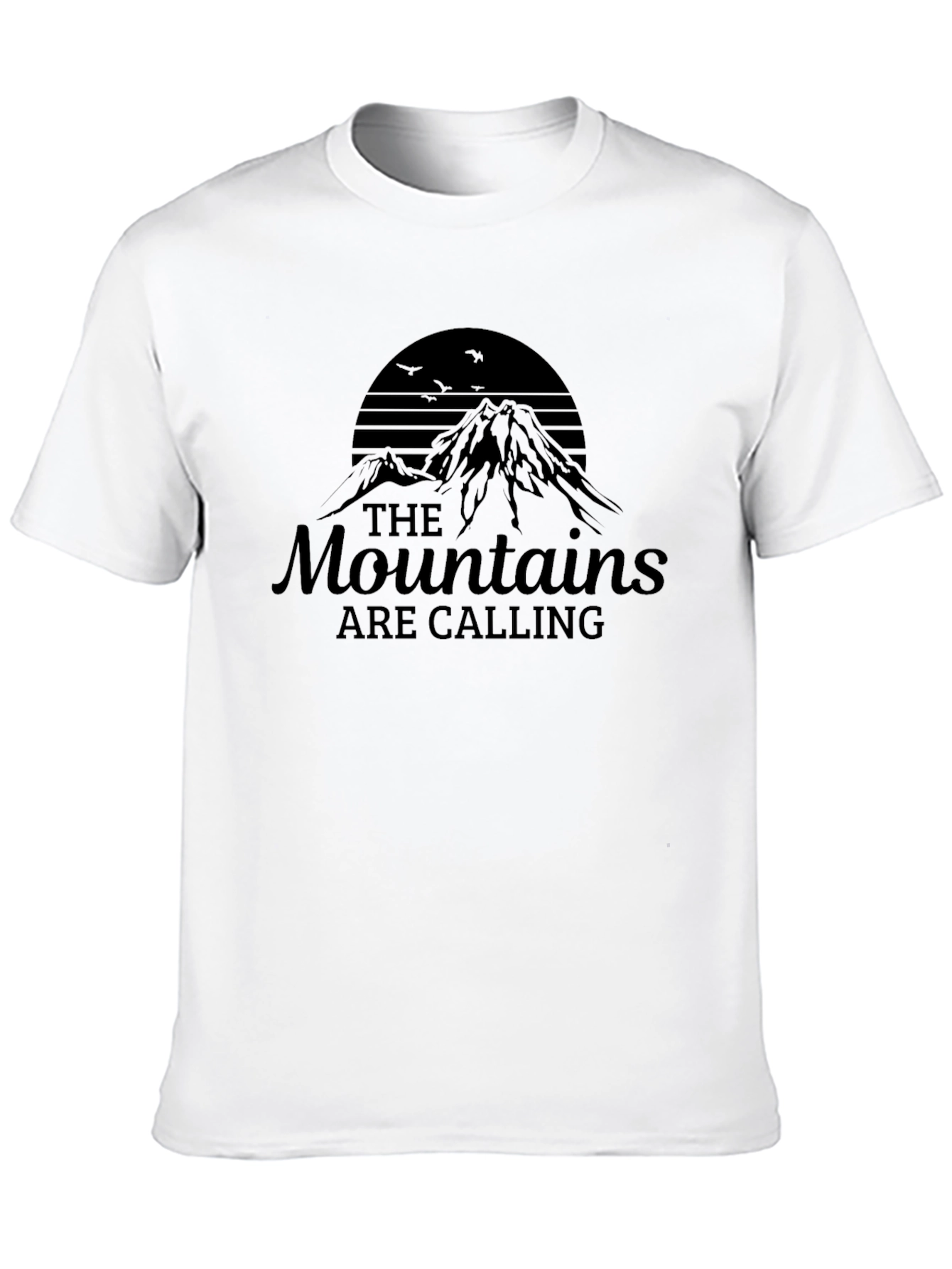 Mountains Are Calling Black Graphic Tee
