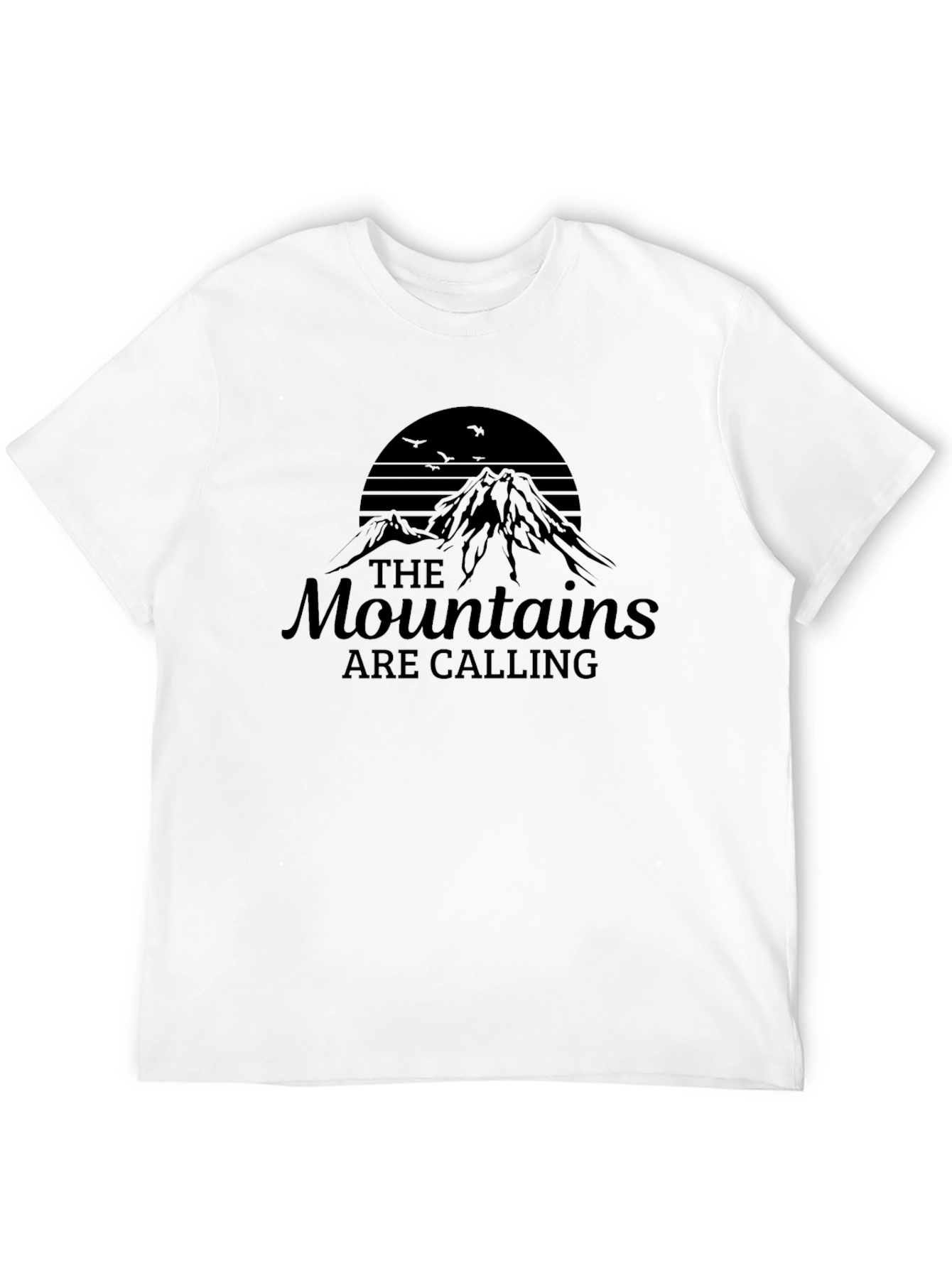 Mountains Are Calling Black Graphic Tee