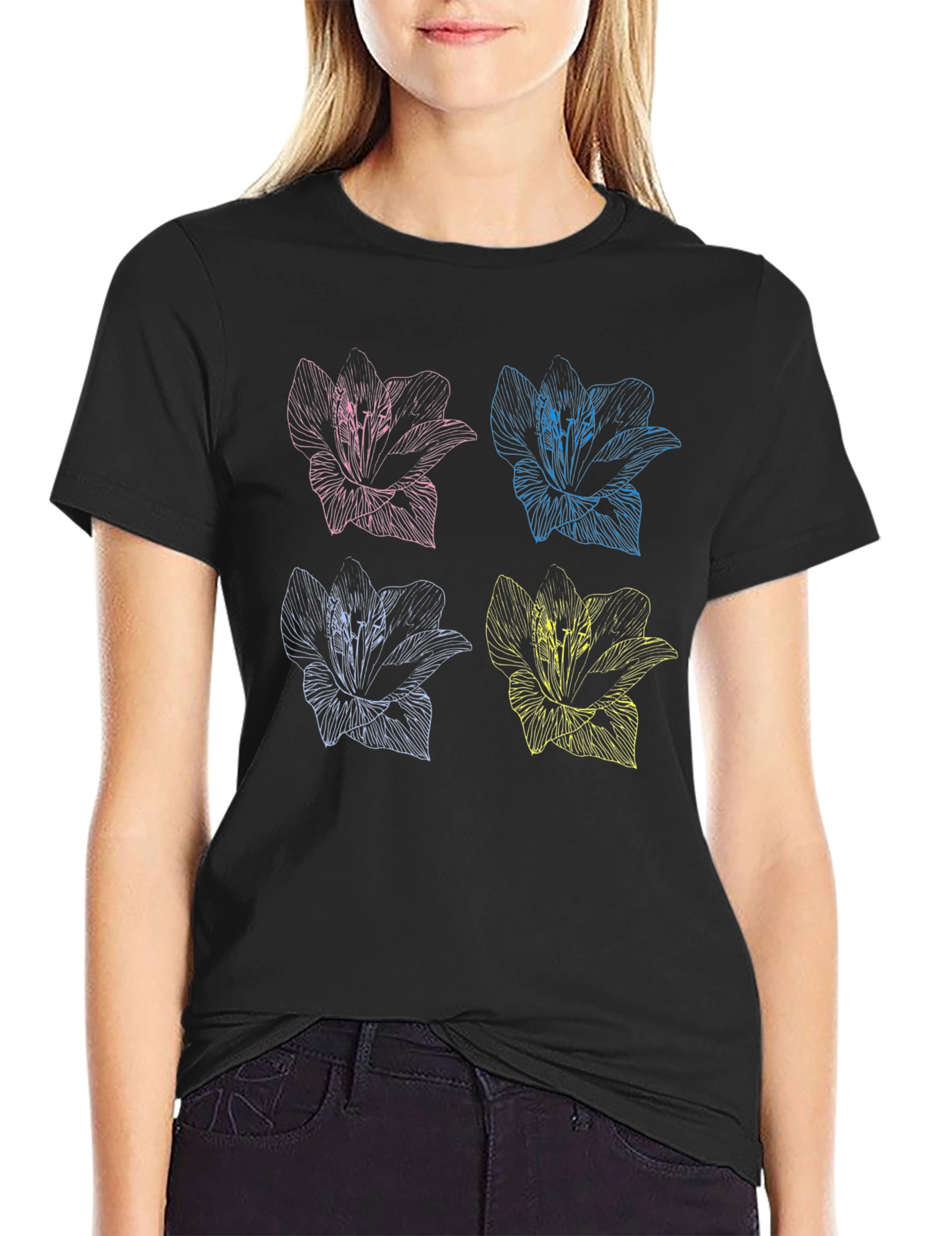 Floral Pop Art T-Shirt - Stylish Graphic Tee