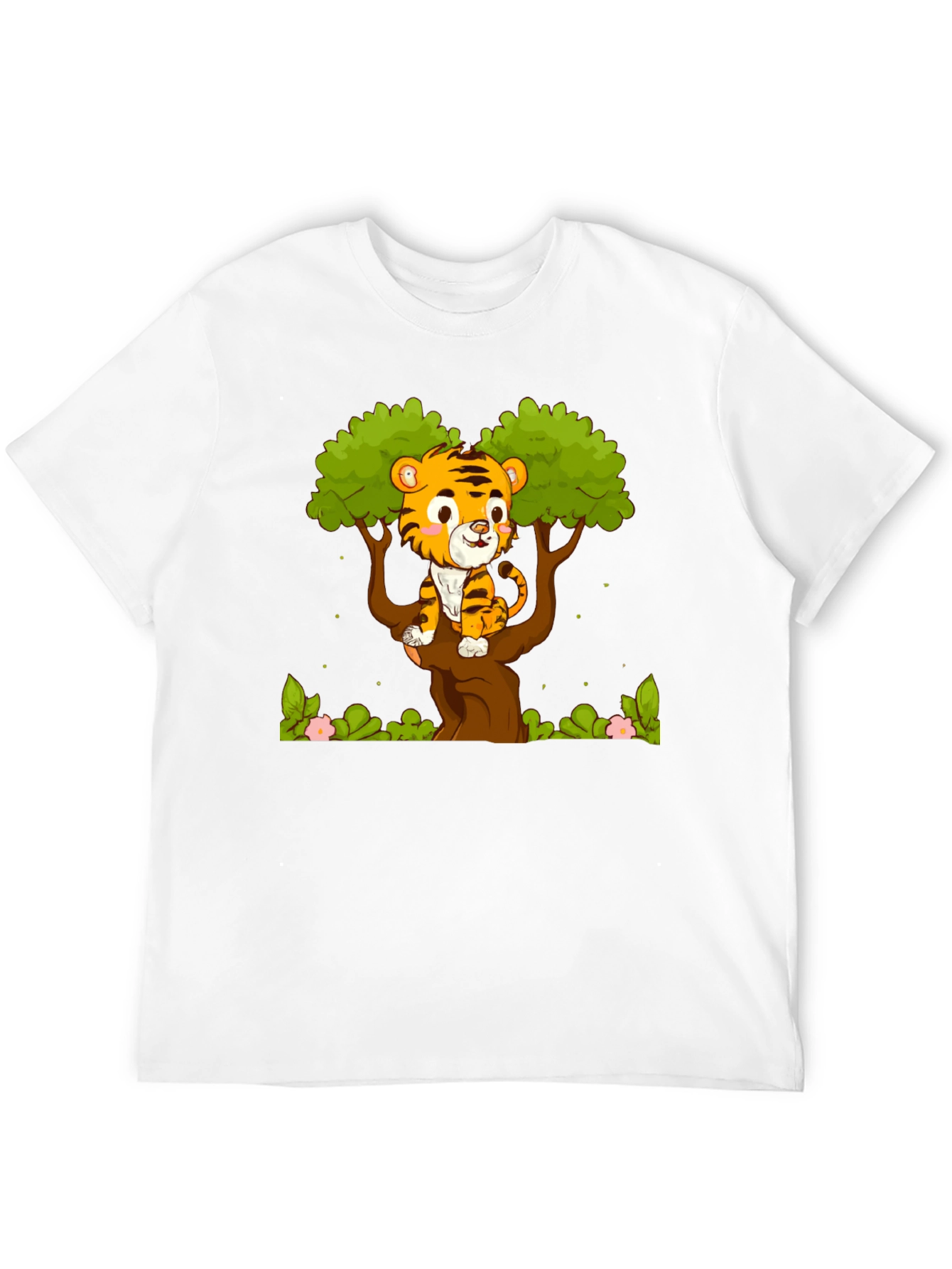 Cute Tiger Cub in Tree Graphic T-Shirt