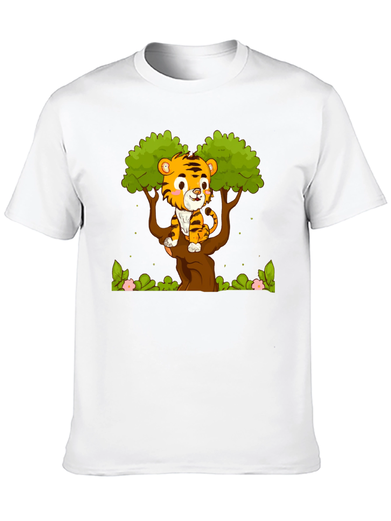 Cute Tiger Cub in Tree Graphic T-Shirt