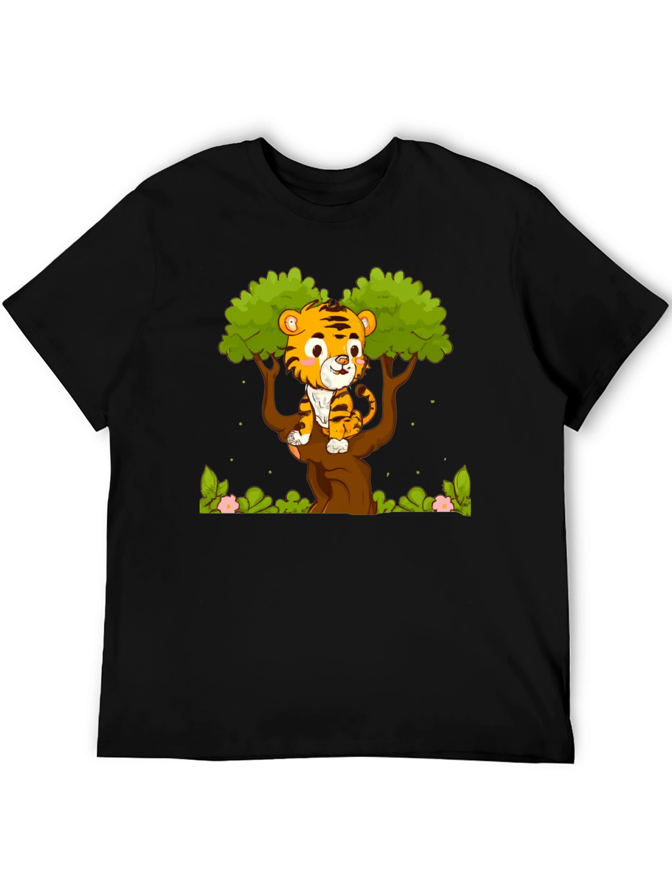 Cute Tiger Cub in Tree Graphic T-Shirt