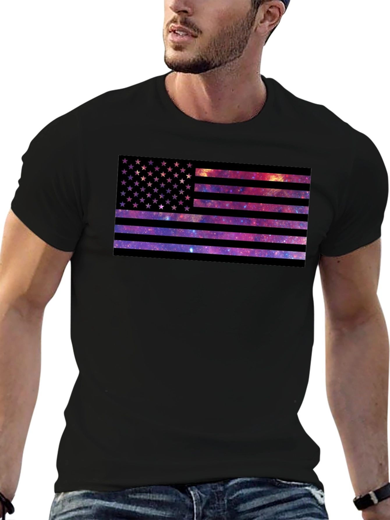 Galaxy American Flag Graphic Tee