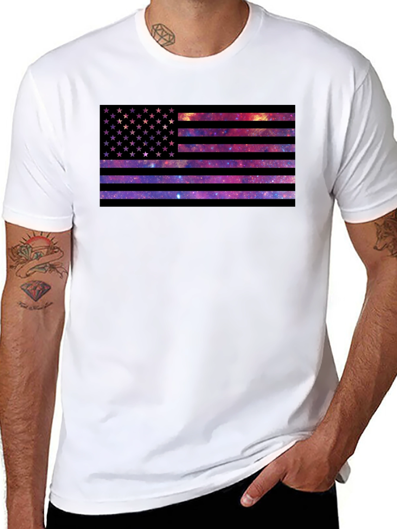Galaxy American Flag Graphic Tee