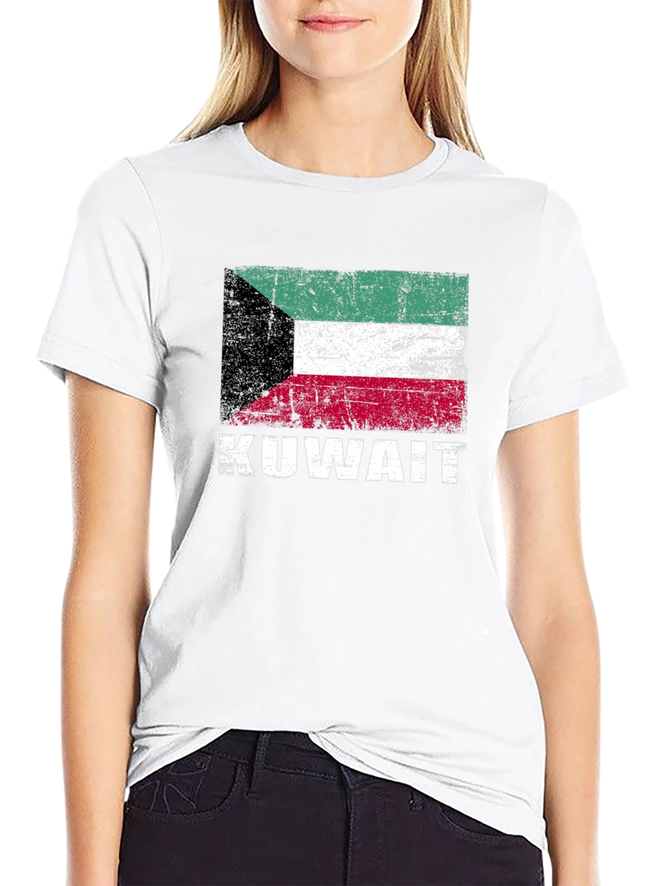 Kuwait Flag T-Shirt - Distressed Look