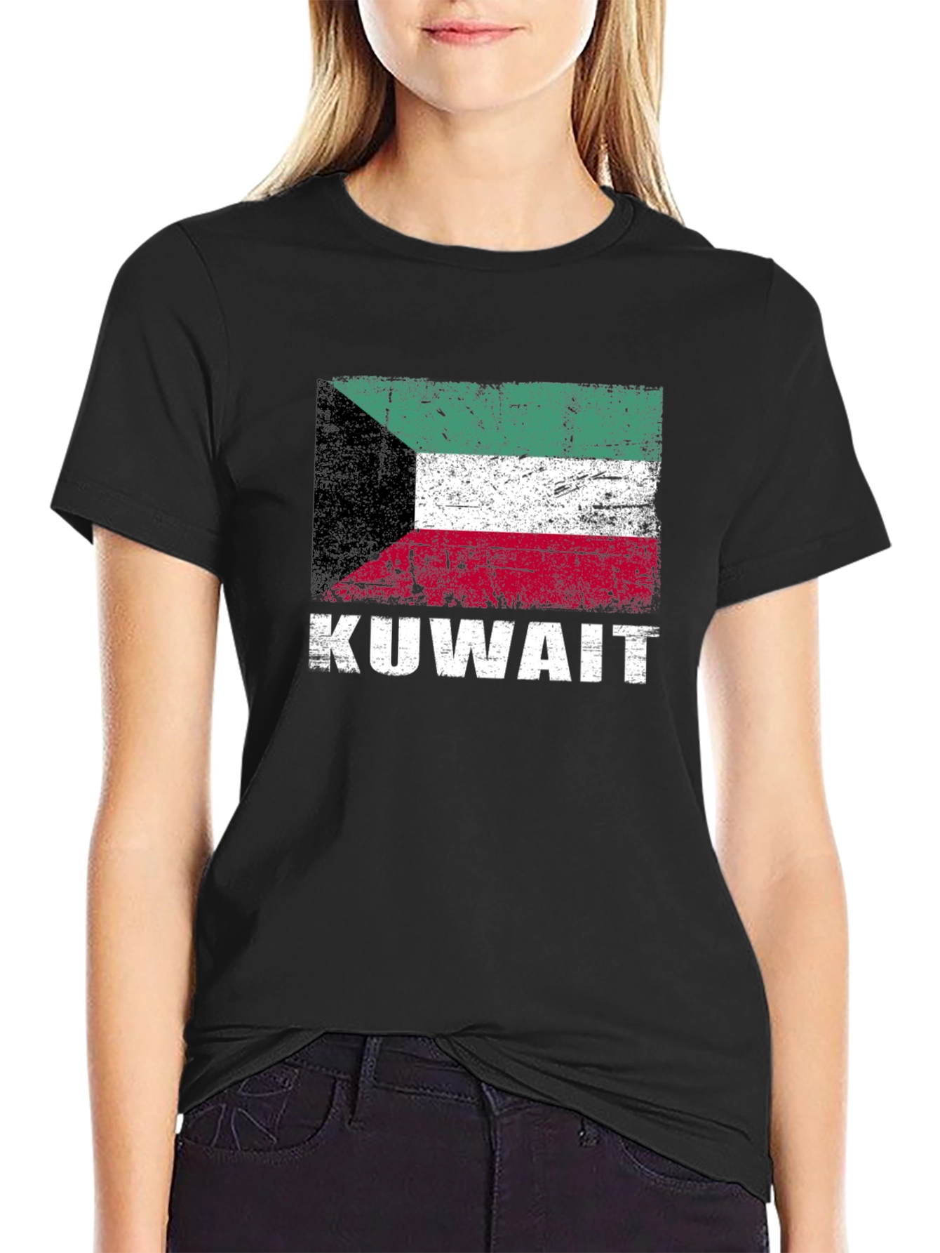 Kuwait Flag T-Shirt - Distressed Look