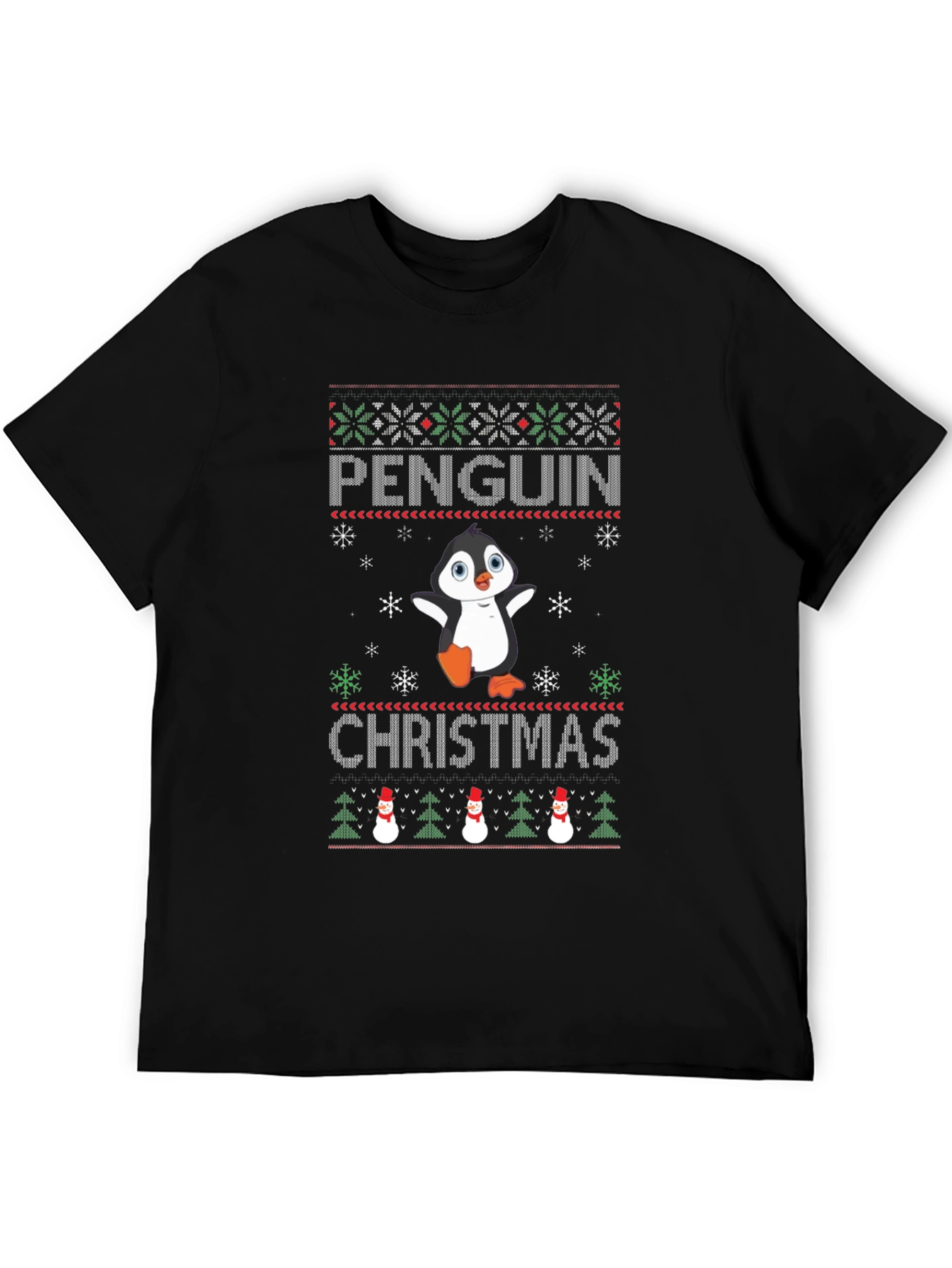 Penguin Christmas T-Shirt Ugly Sweater Holiday